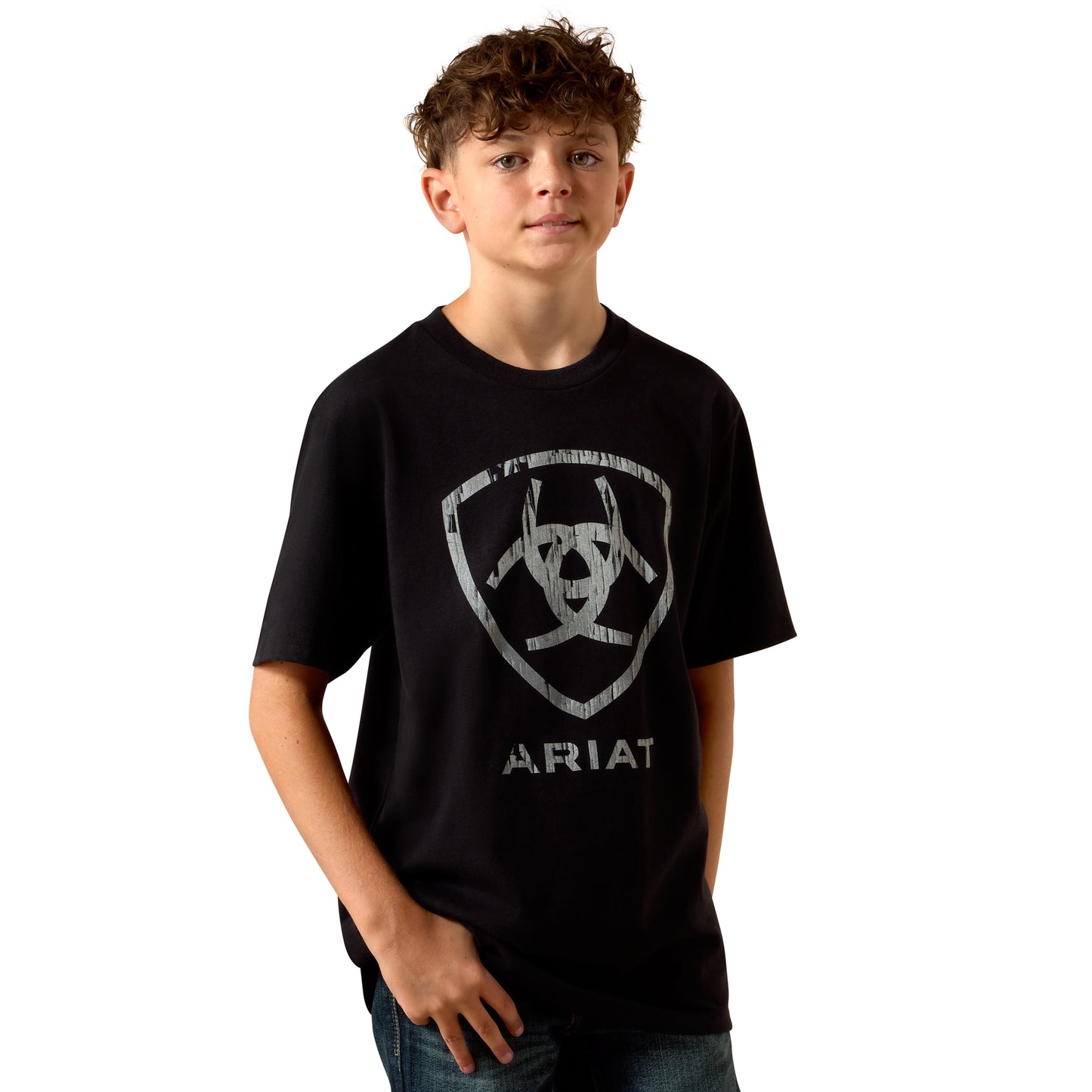 Ariat Youth Boy's Black Barn Shield Graphic T-Shirt 10073454