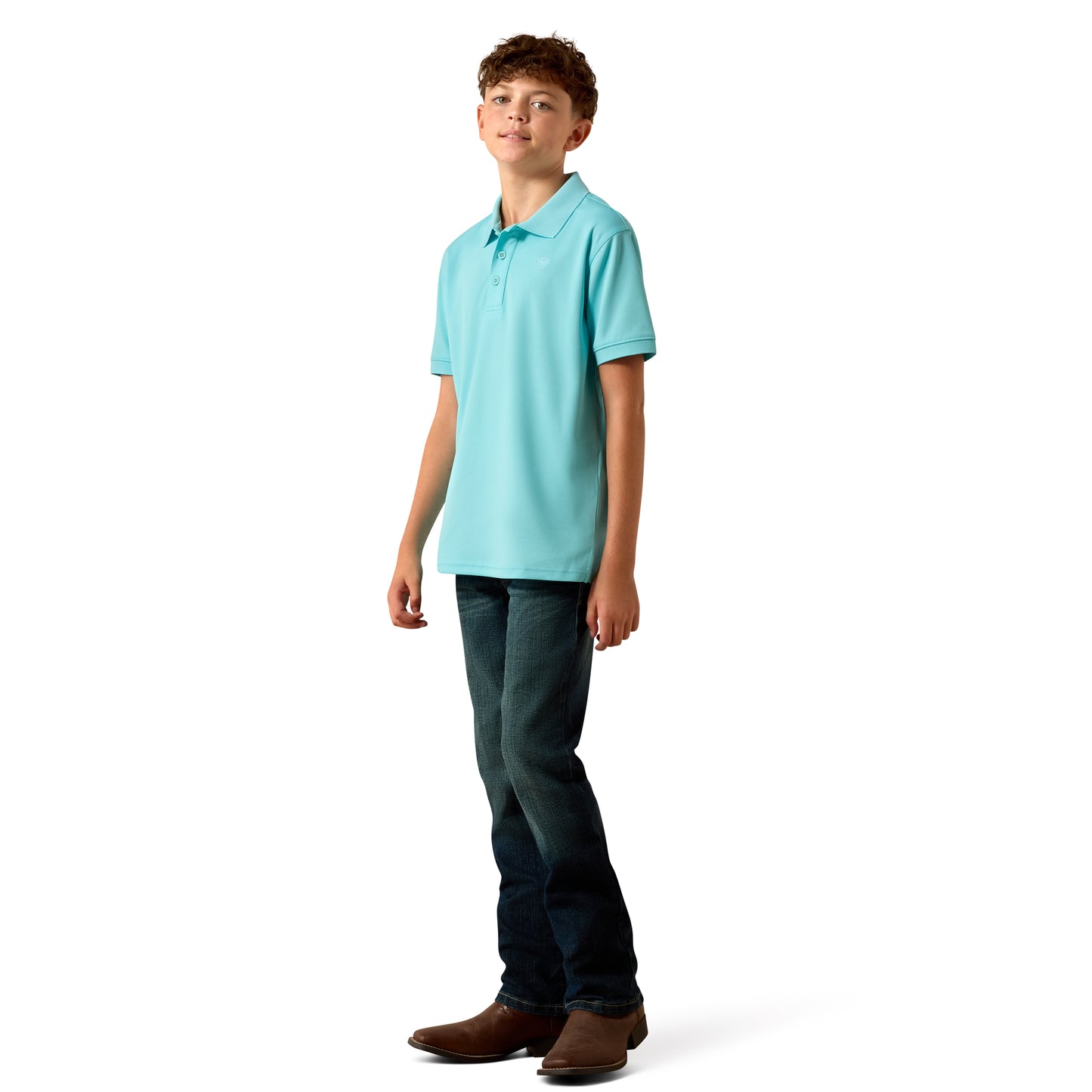 Ariat Youth Boy's TEK Angel Blue Polo 10073479
