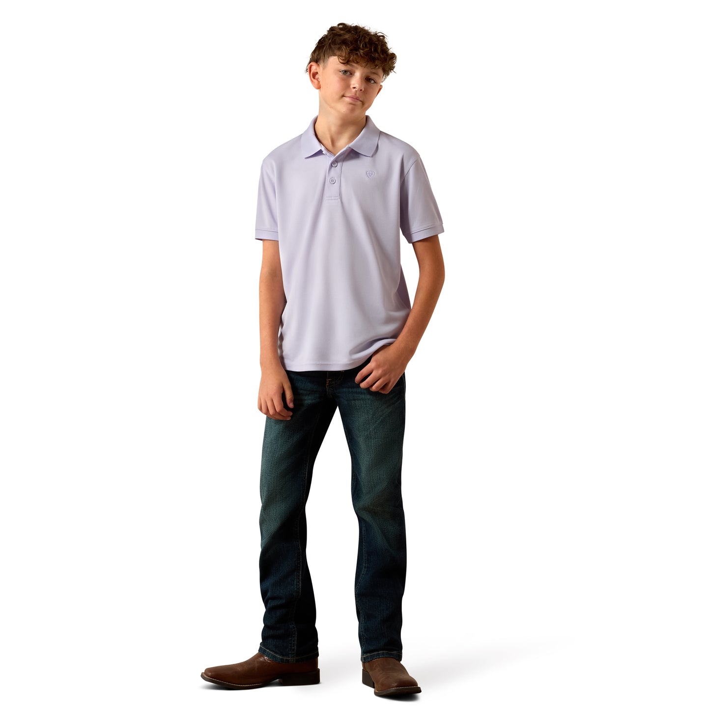 Ariat Youth Boy's TEK Purple Heather Polo 10073485