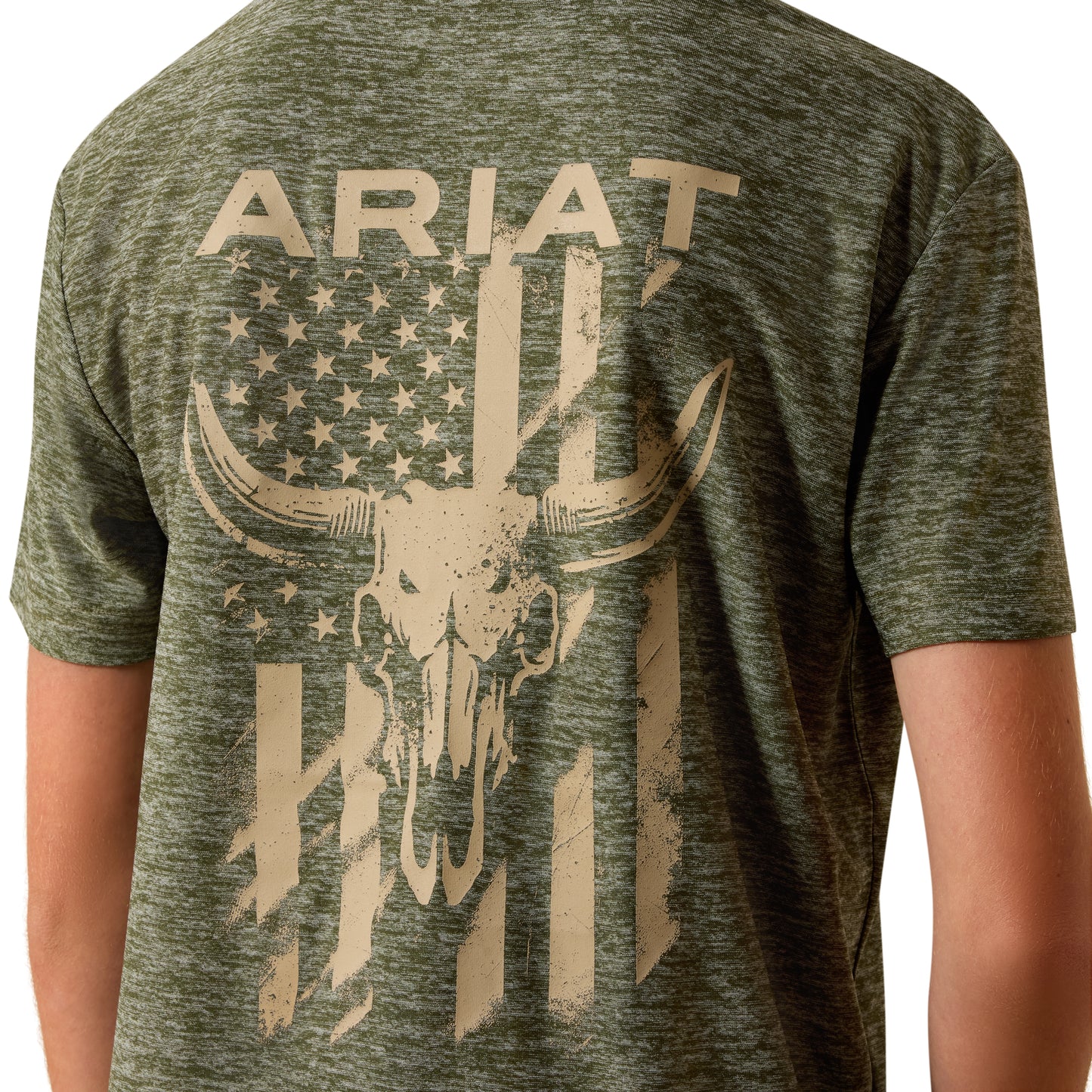 Ariat Youth Boy's Longskull Freedom Olive T-Shirt 10073540