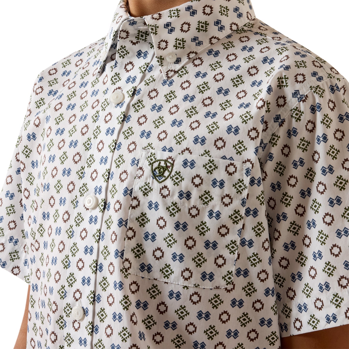 Ariat Youth Boy's Seton White Button Down Shirt 10073674