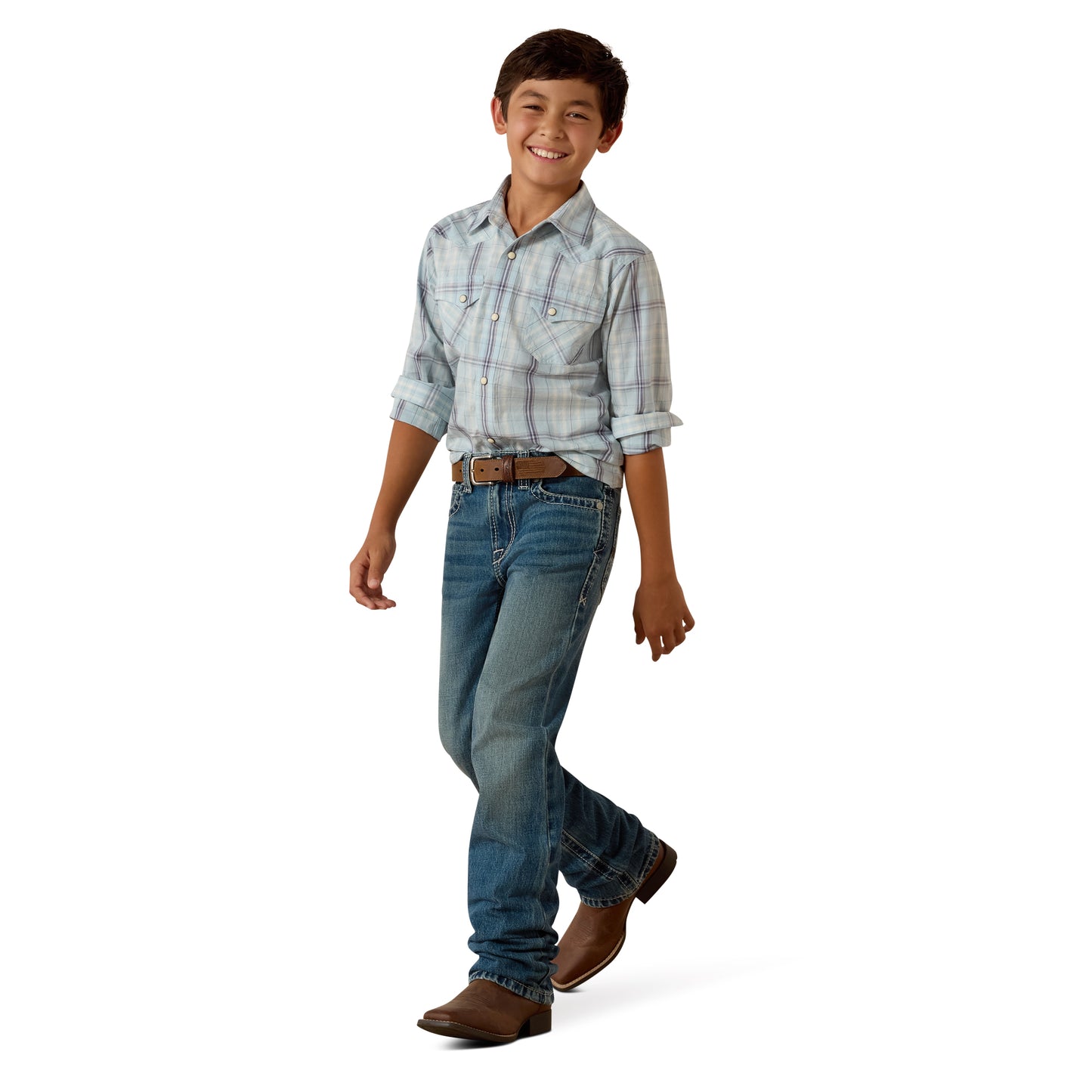 Ariat Youth Boy's Slim Carlington Straight Leg Dakota Denim Blue Jeans 10074789