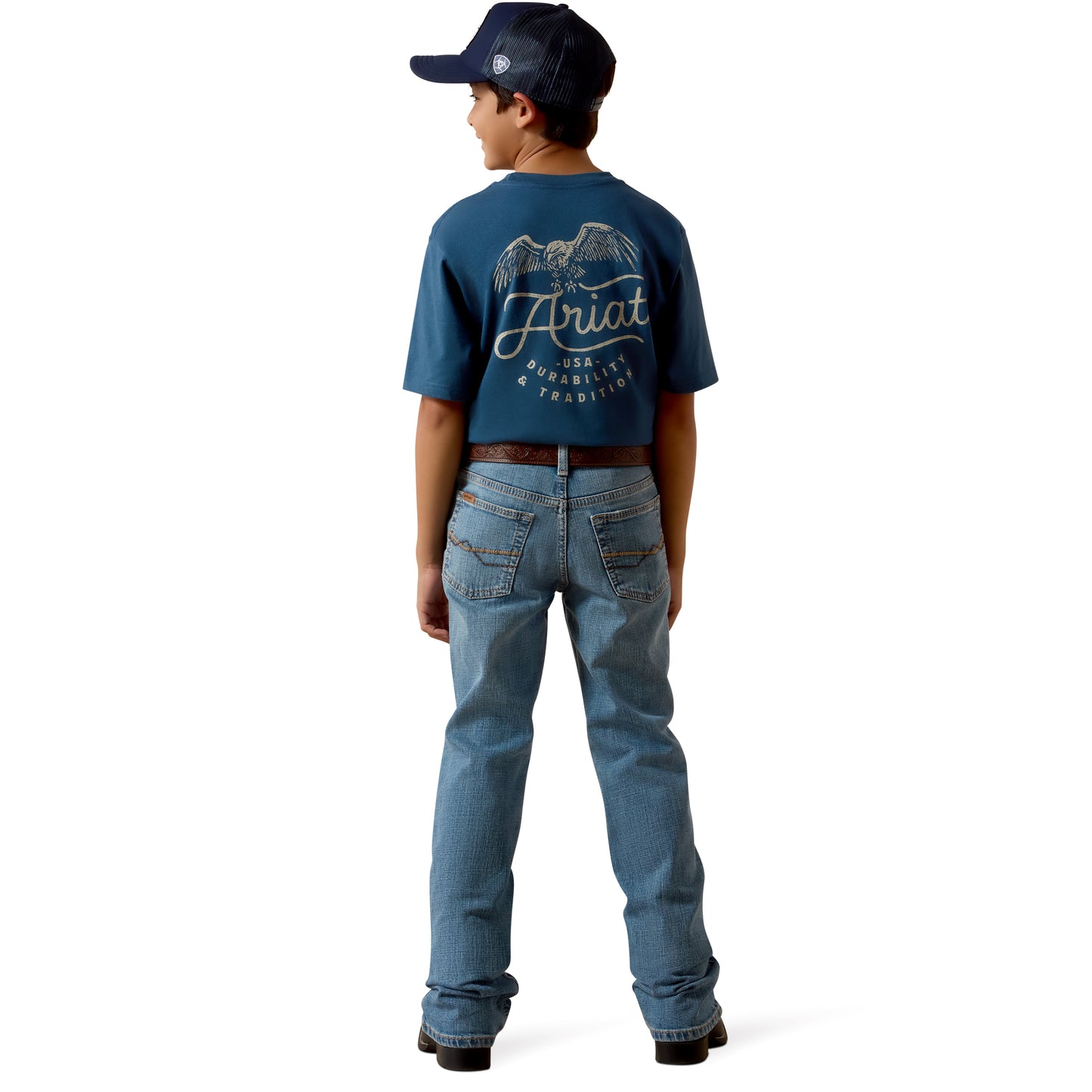 Ariat Youth Boy's Relaxed Palmer Boot Cut Barton Denim Blue Jeans 10074790