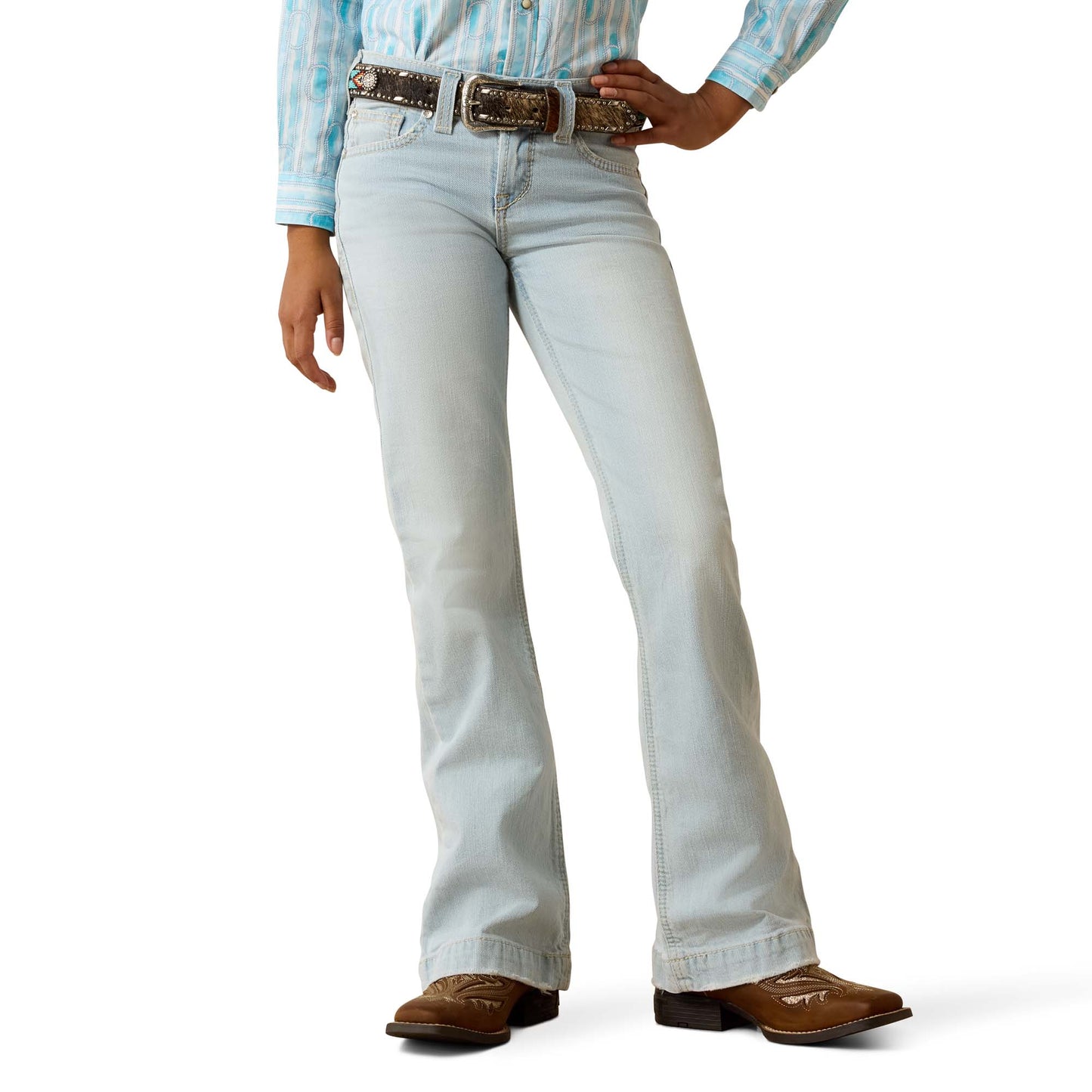 Ariat Youth Girl's Fiona Light Wash Denim Trouser Jean 10072971