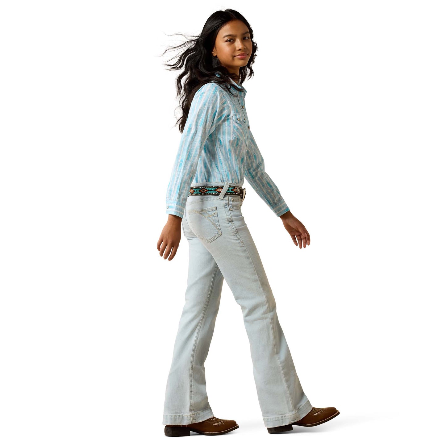 Ariat Youth Girl's Fiona Light Wash Denim Trouser Jean 10072971