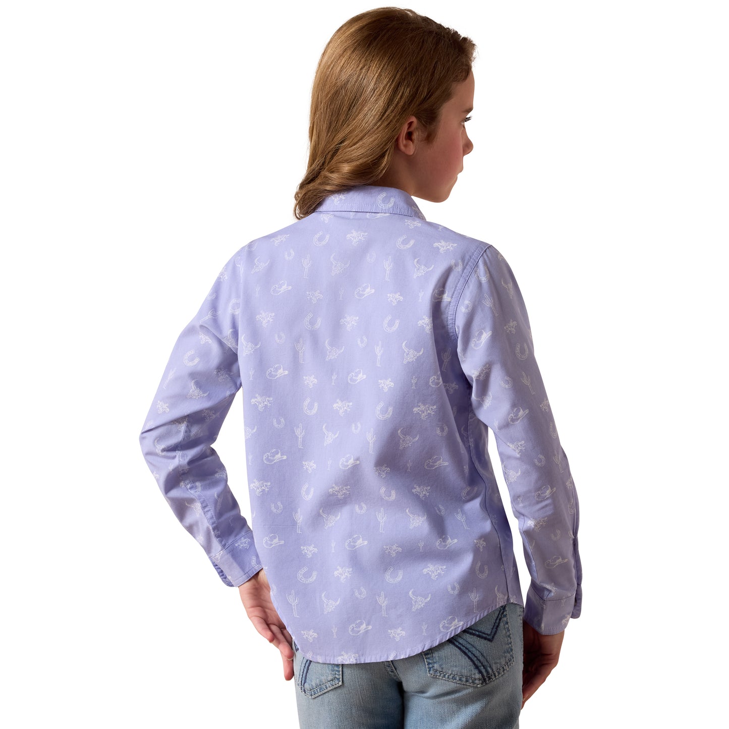 Ariat Youth Girl's Western Motifs Lavender Snap Shirt 10073448