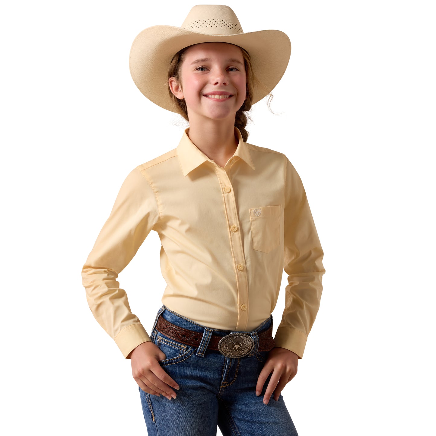 Ariat Youth Girl's Kirby Cornhusk Button Down Shirt 10073492