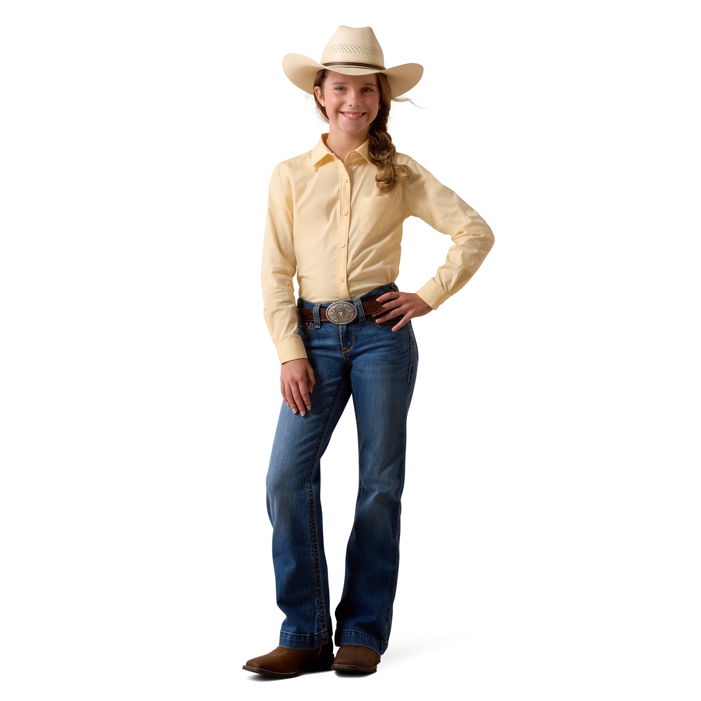 Ariat Youth Girl's Kirby Cornhusk Button Down Shirt 10073492