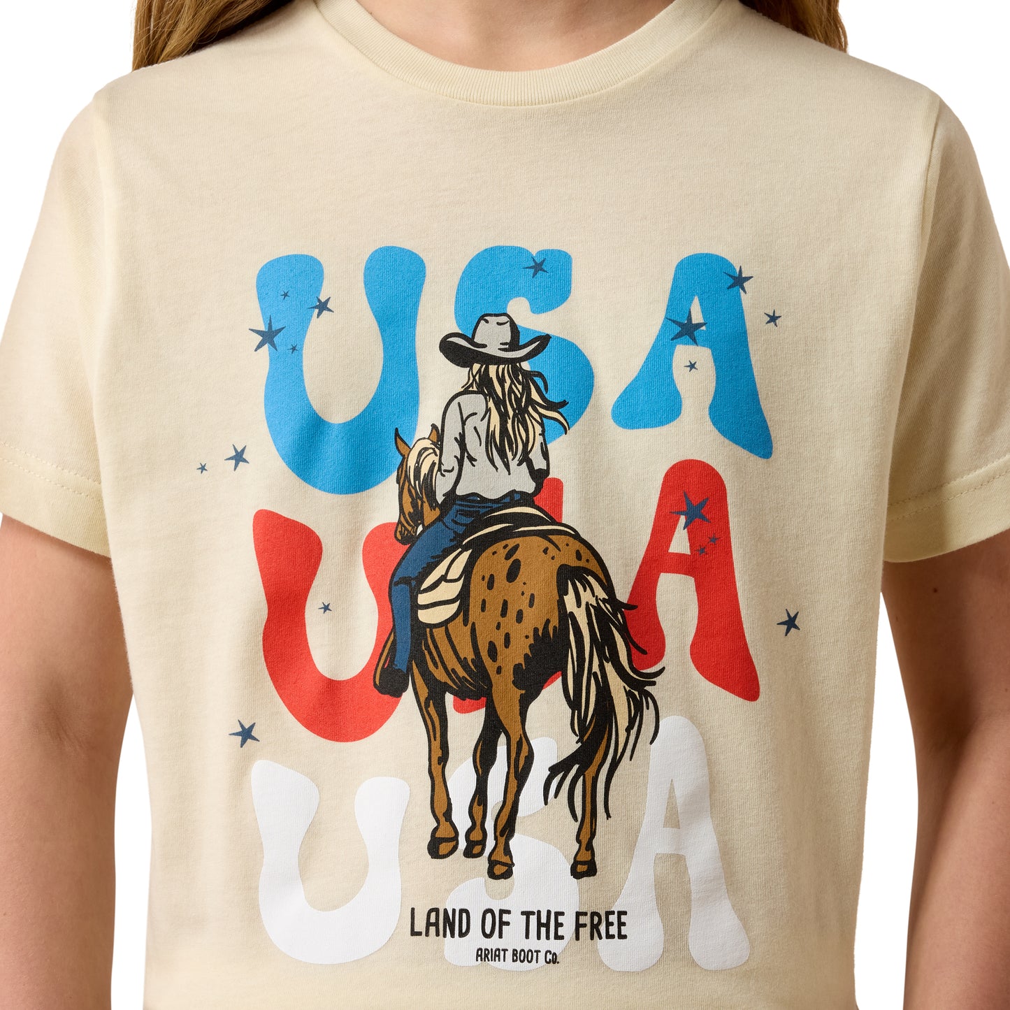 Ariat Youth Girl's USA Cowgirl Natural T-Shirt 10080939
