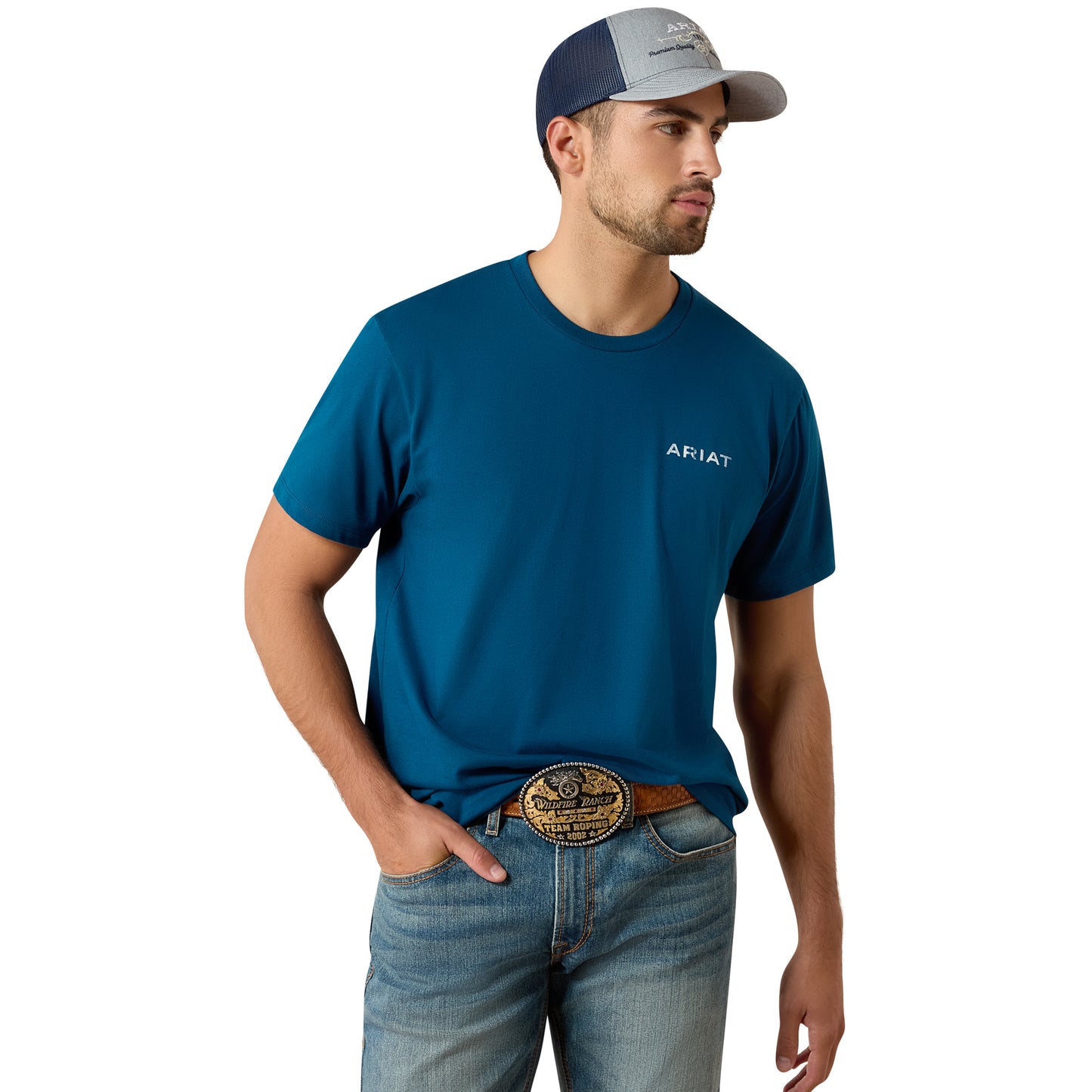 Ariat Men's Liquid Stamp Flag Sailor Blue Classic Fit T-Shirt 10062952