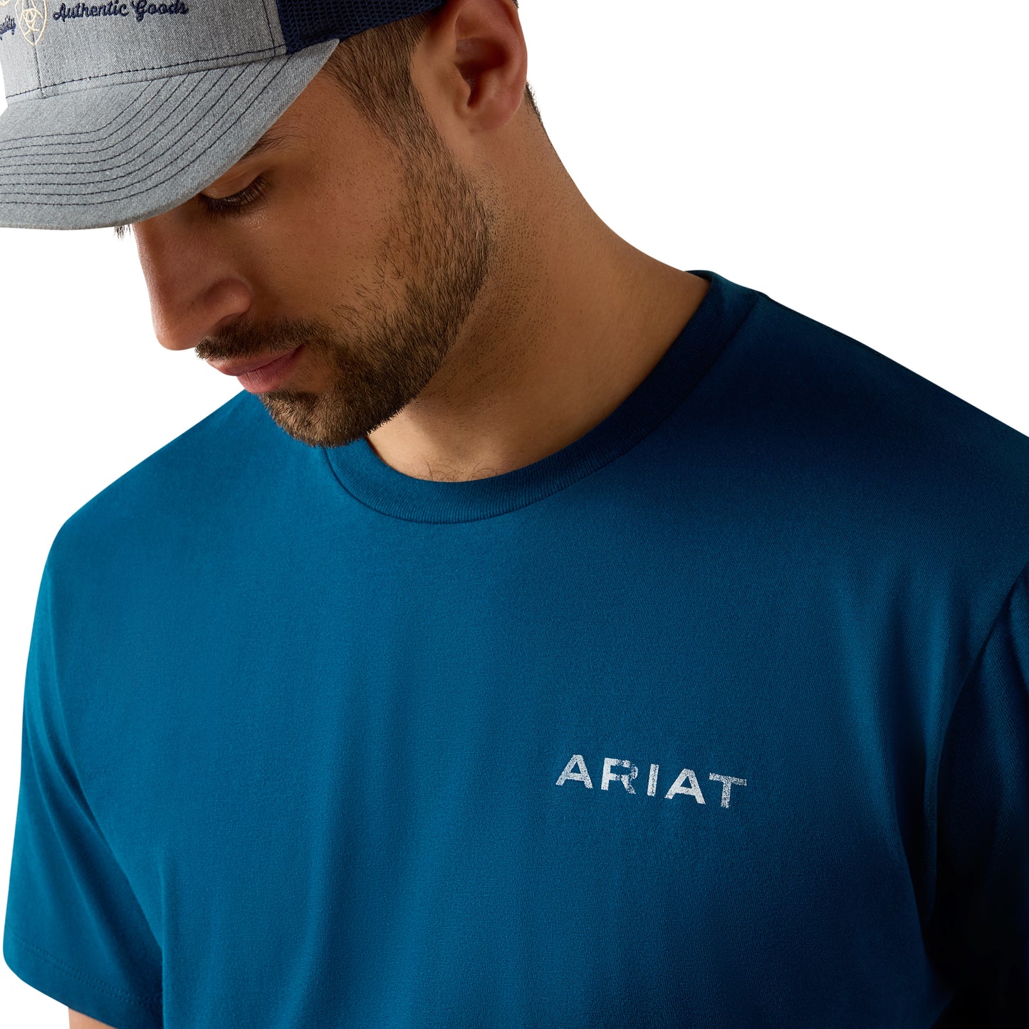 Ariat Men's Liquid Stamp Flag Sailor Blue Classic Fit T-Shirt 10062952