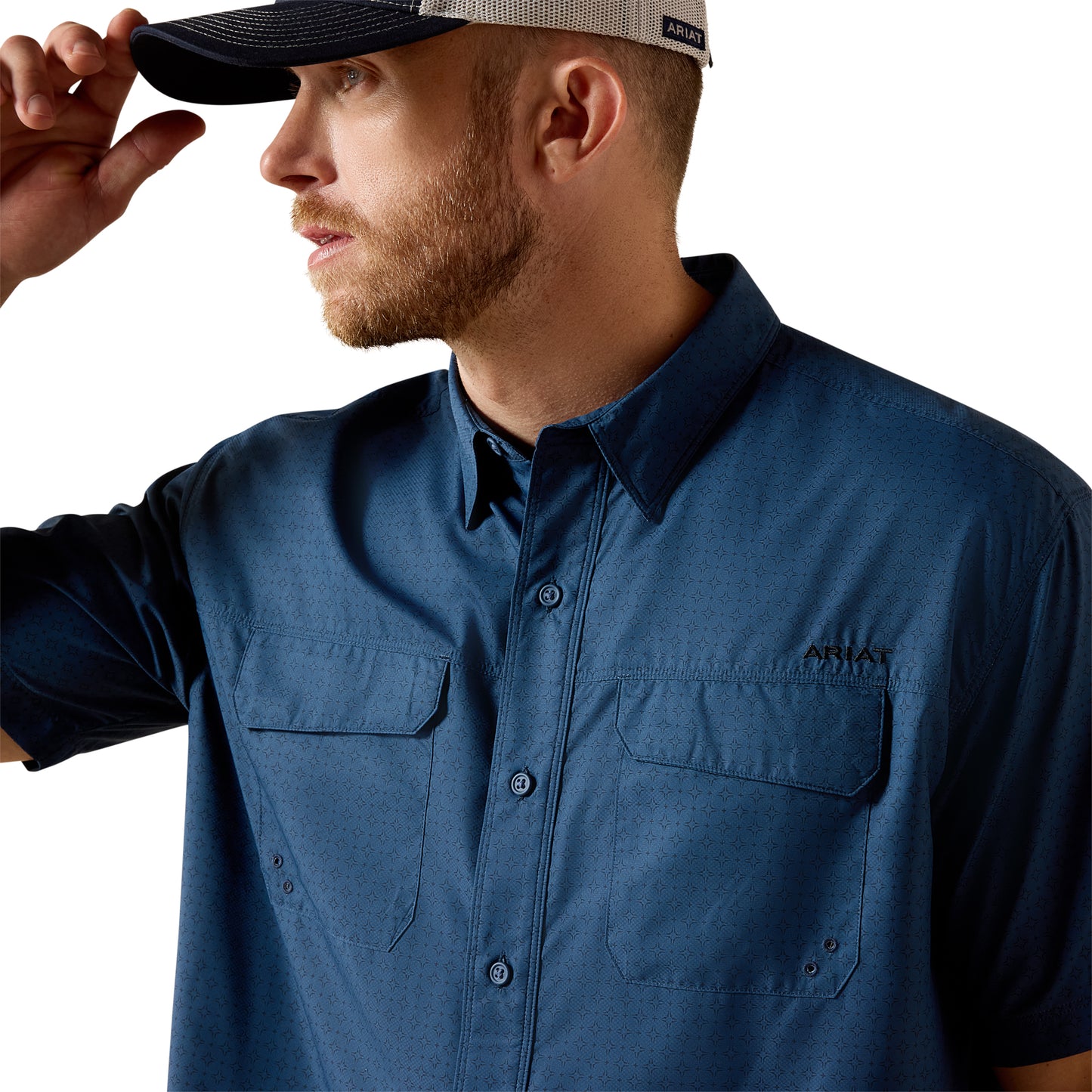 Ariat Men's Printed VentTEK Outbound Dark Denim Navy Shirt 10071050