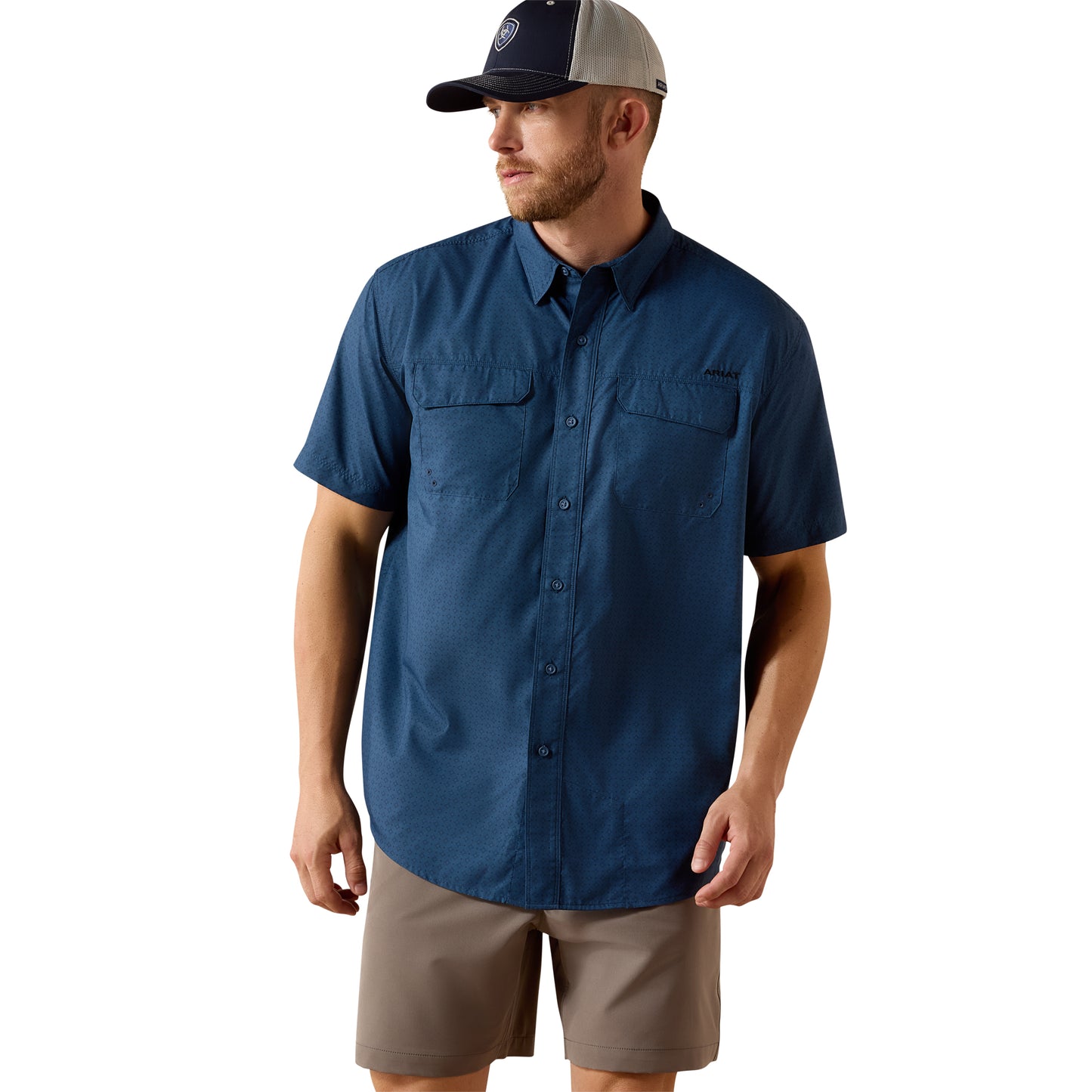 Ariat Men's Printed VentTEK Outbound Dark Denim Navy Shirt 10071050