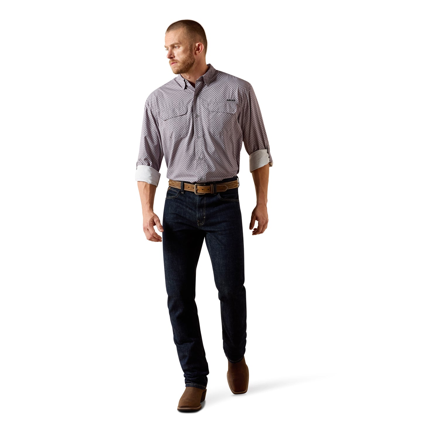 Ariat Men's Grey Printed VentTEK Outbound Classic Fit Shirt 10071054