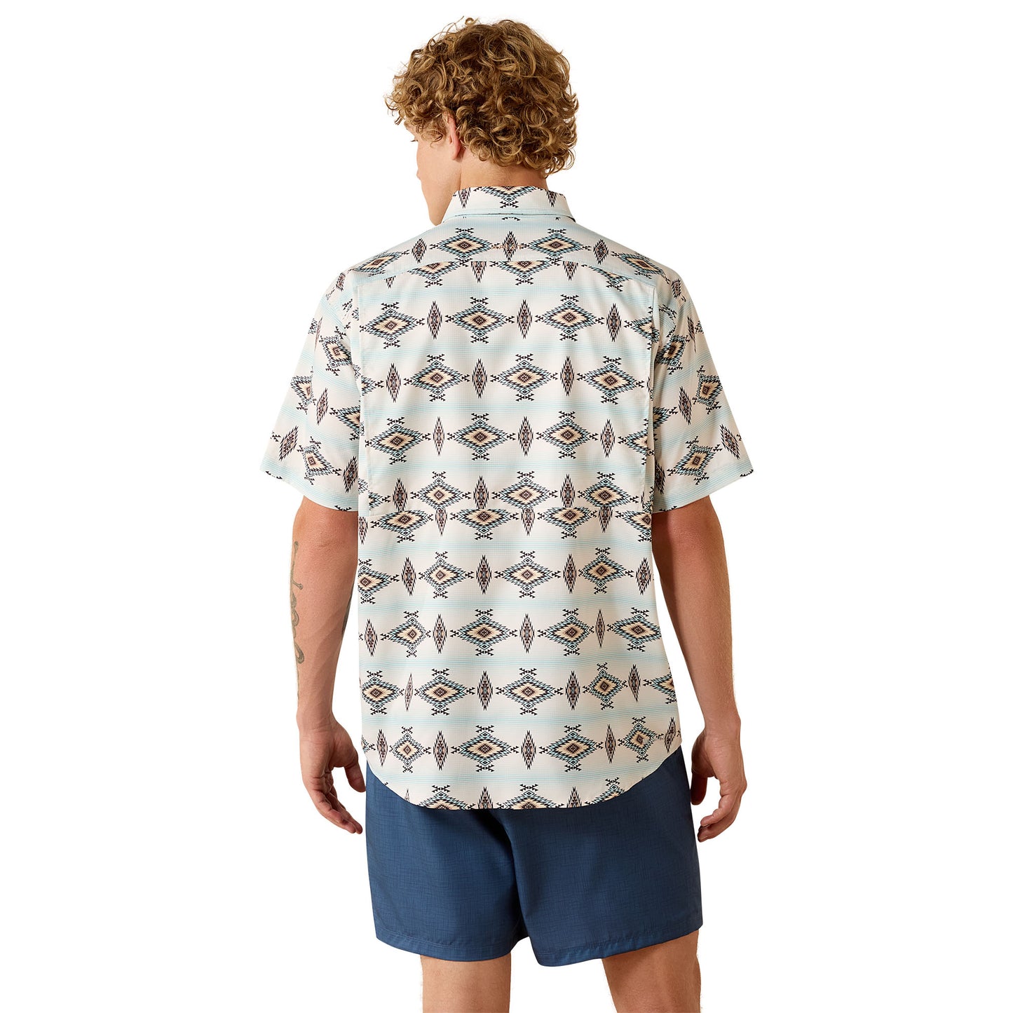 Ariat Men's Printed VentTEK Classic Fit Off White Shirt 10071056