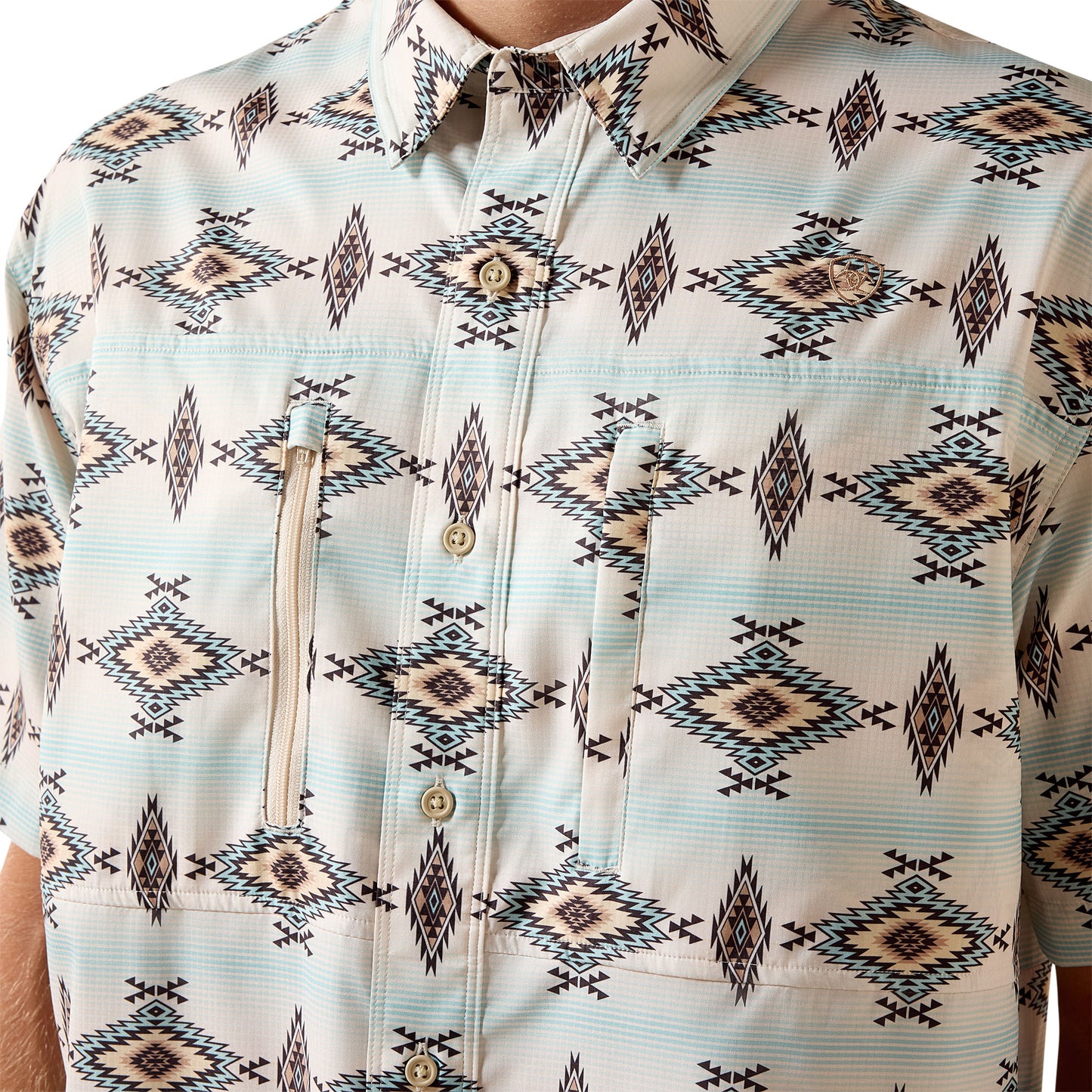 Ariat Men's Printed VentTEK Classic Fit Off White Shirt 10071056
