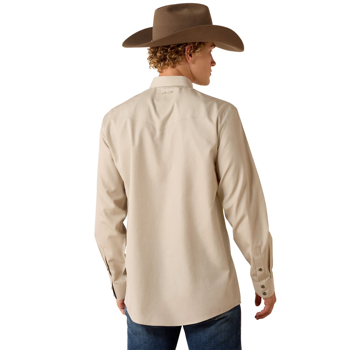 Ariat Men's Wrinkle Free Oxford Brindle Fitted Snap Shirt 10071105