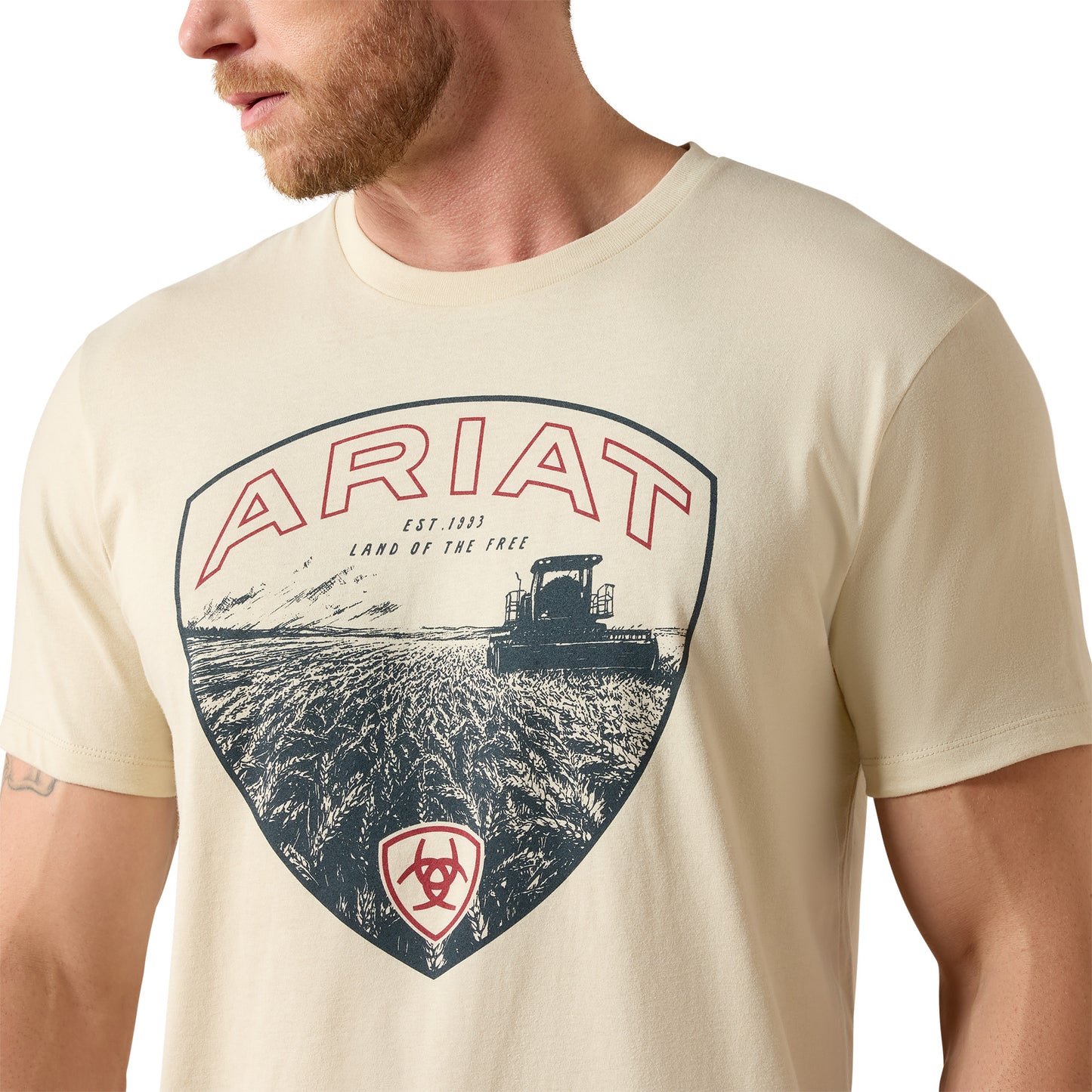Ariat Men's Land Of The Free Farm Shield Natural T-Shirt 10071190