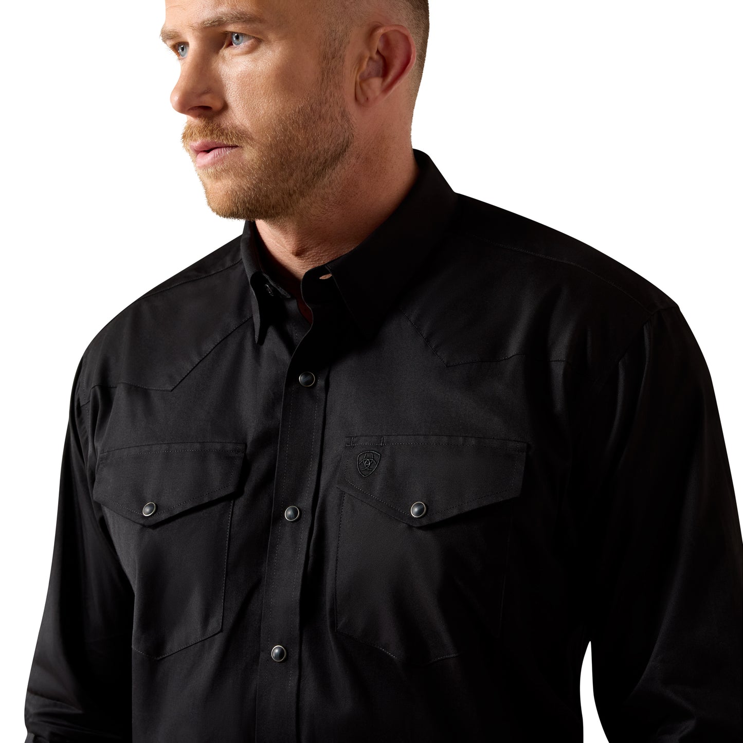 Ariat Men's Lightweight Twill Black Classic Fit Snap Shirt 10071237
