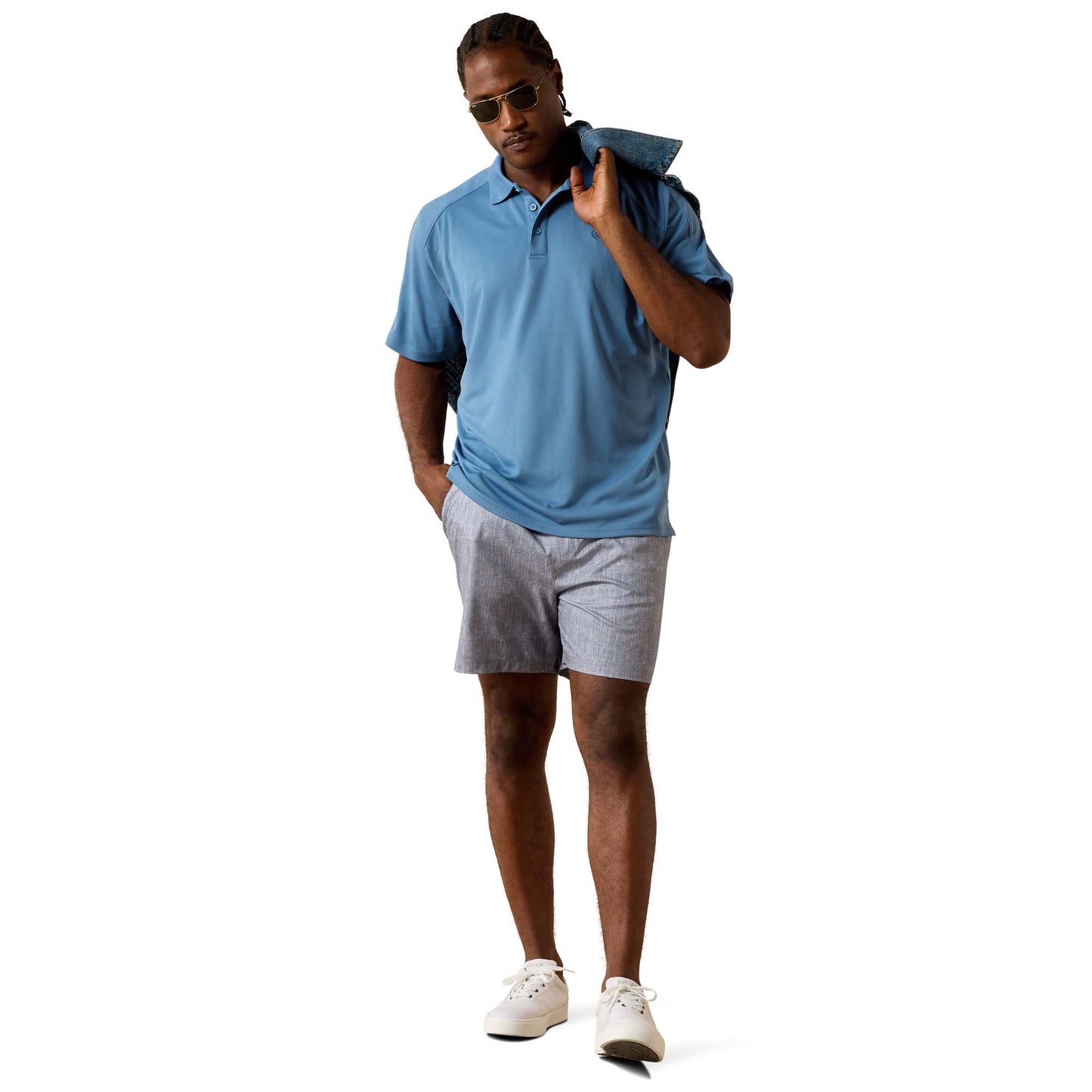 Ariat Men's AC Captain's Blue Polo Shirt 10071427