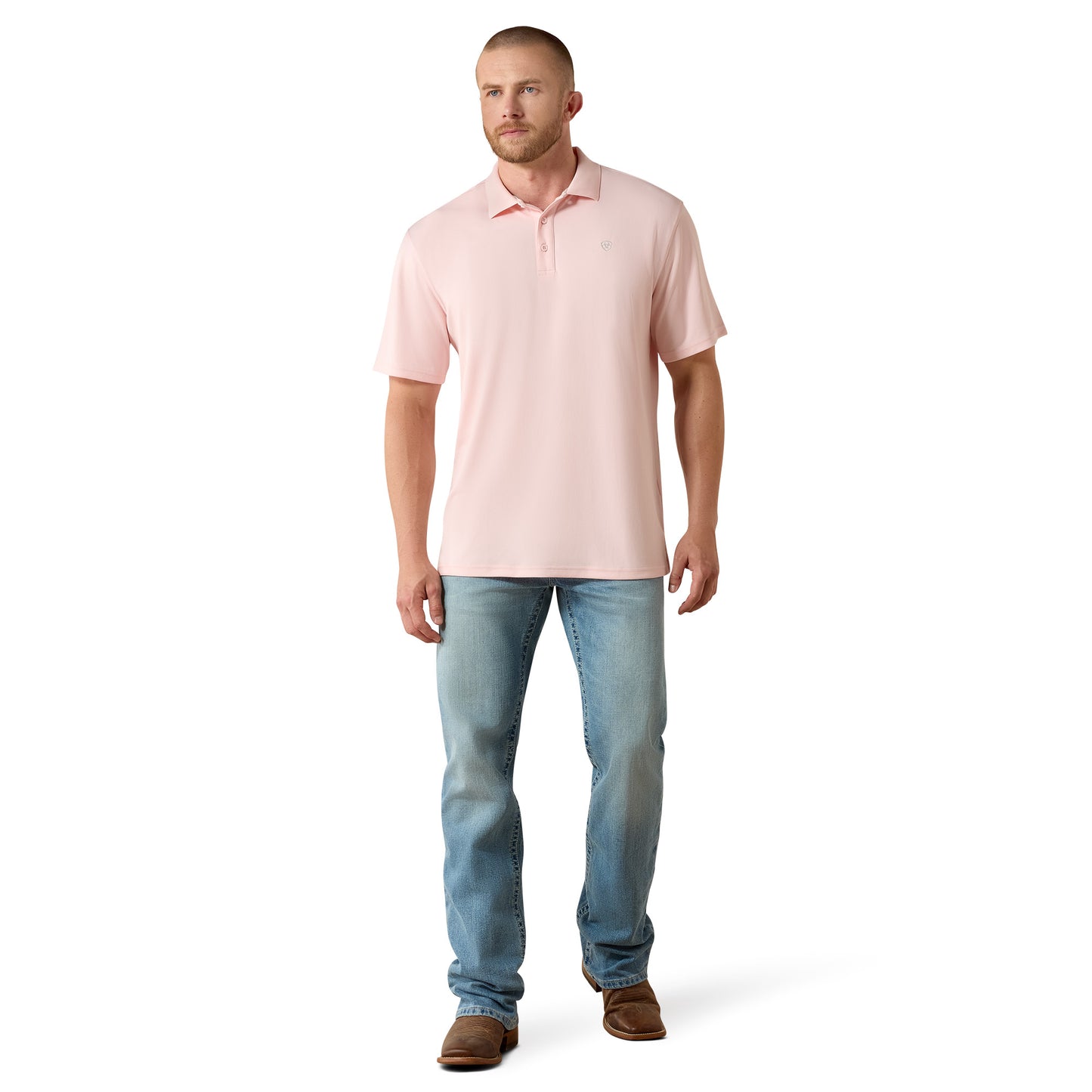 Ariat Men's TEK Icy Pink Polo Shirt 10071432