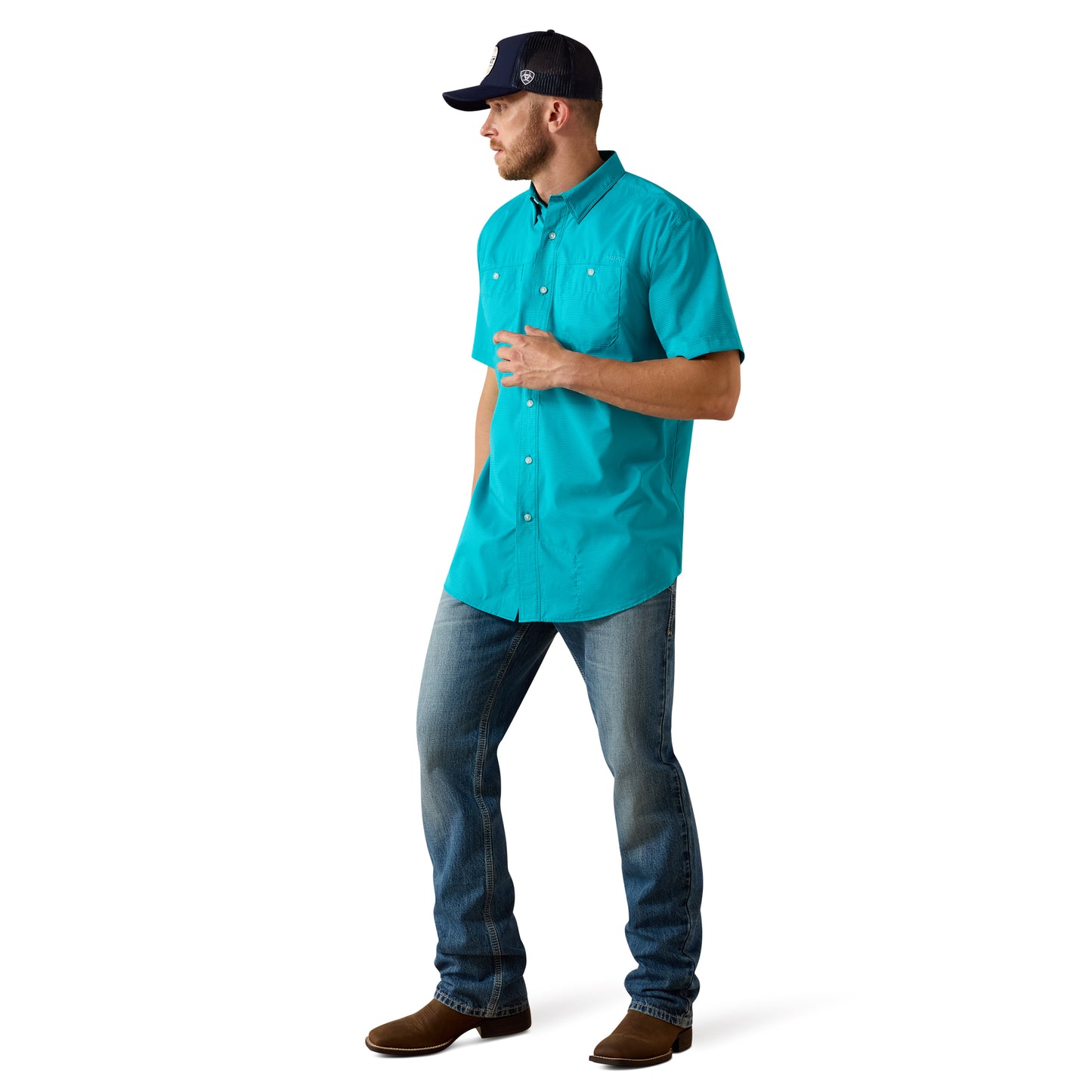 Ariat Men's 360 Airflow Miami Blue Classic Fit Shirt 10071464