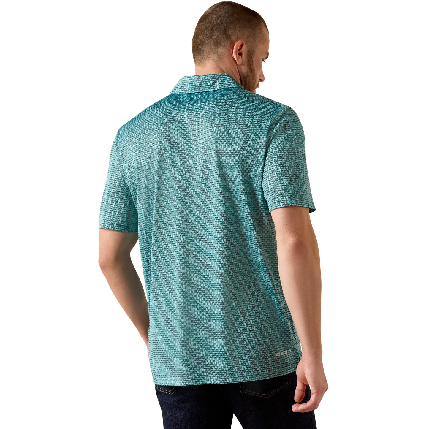 Ariat Men's Angel Blue Modern Geometric Print Polo Shirt 10071492