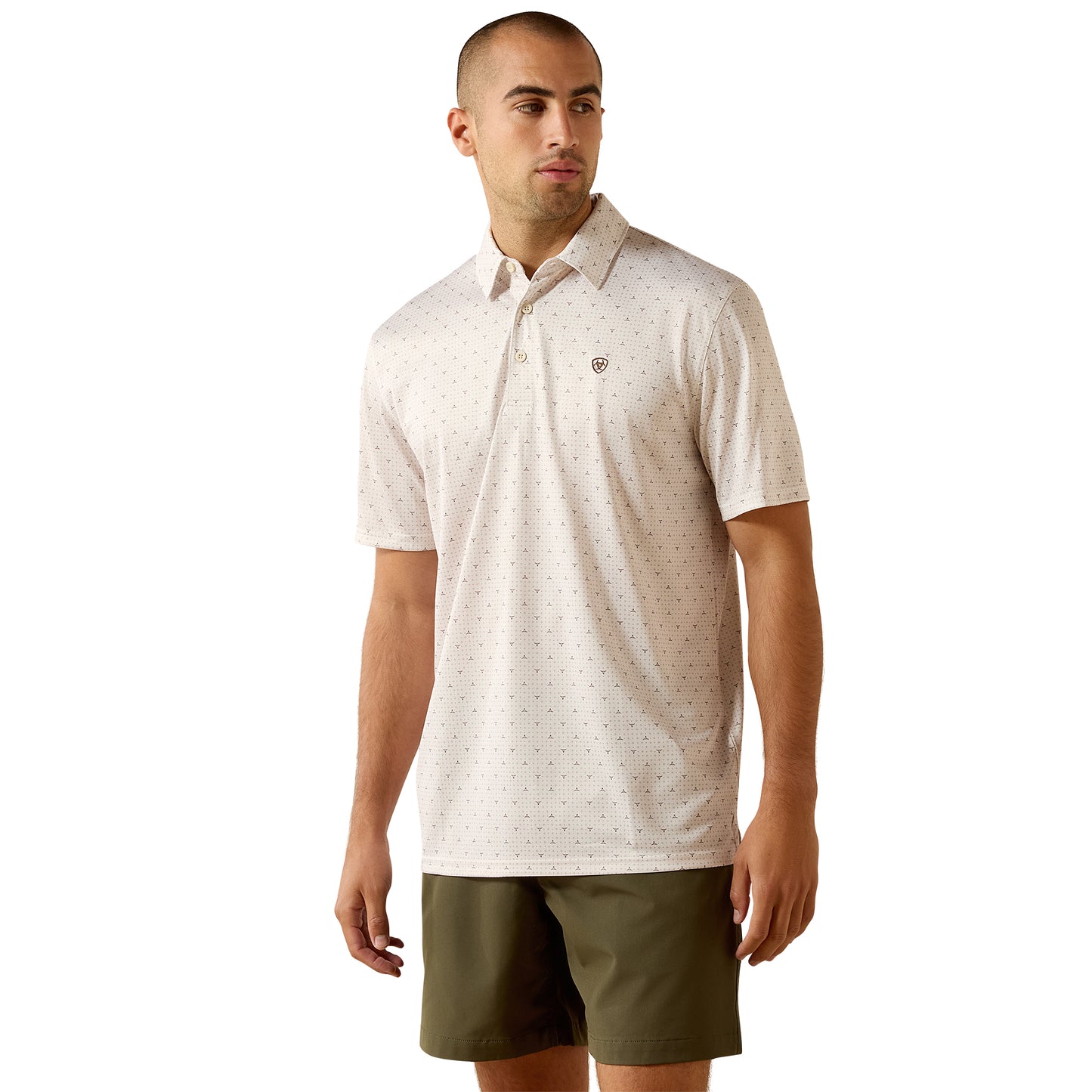 Ariat Men's All Over Print Moonbeam Steer Polo Shirt 10071496