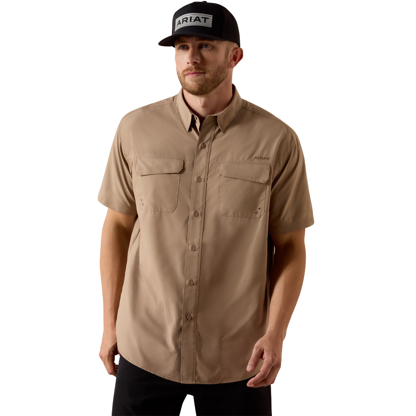Ariat Men's VentTEK Outbound Taupe Grey Classic Fit Shirt 10071552