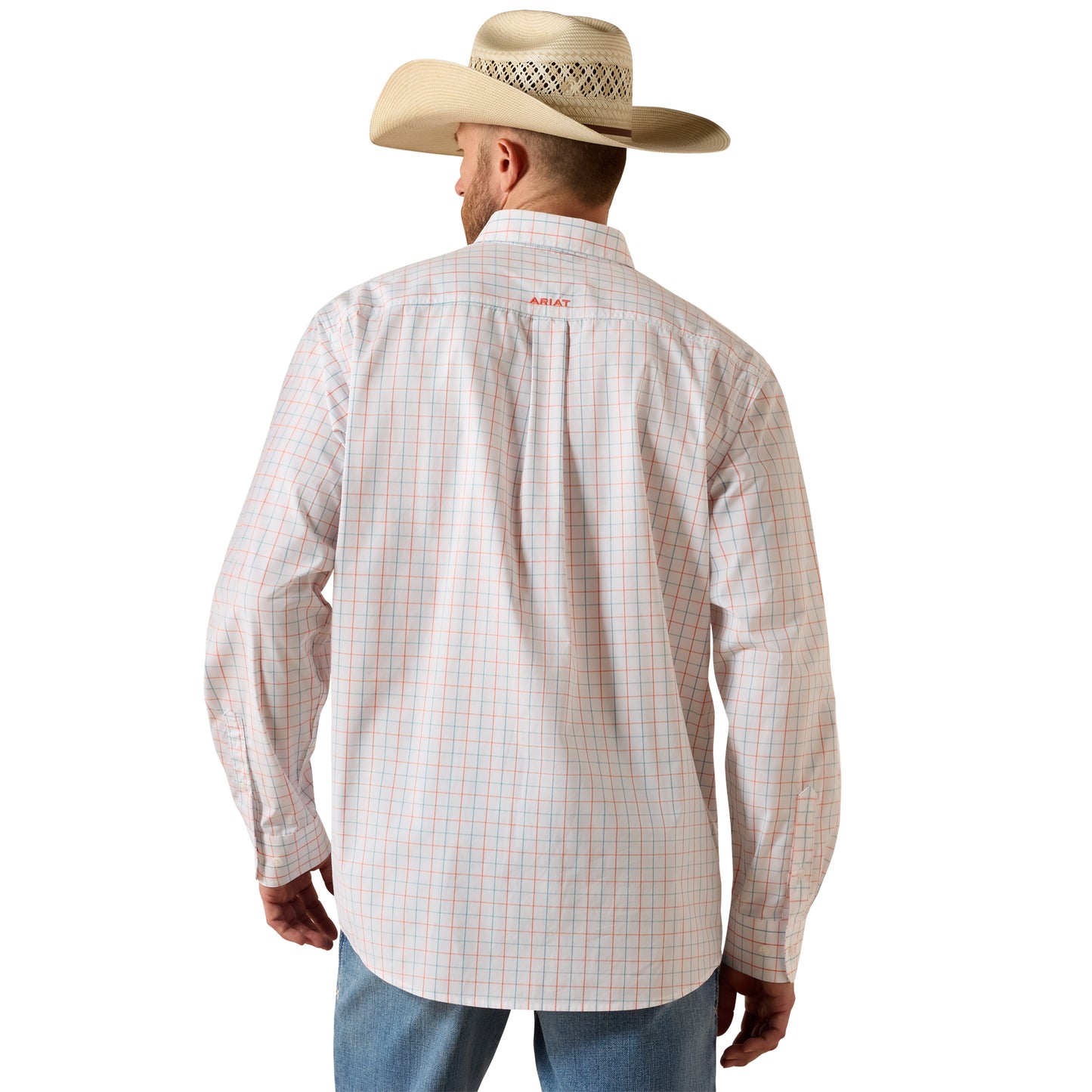 Ariat Men's Pro Series Jason Classic Fit White Plaid Shirt 10071586