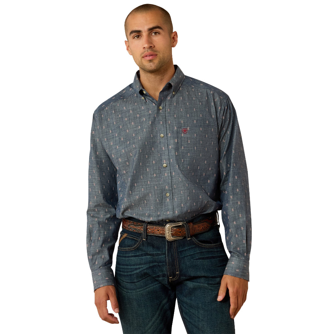 Ariat Men's Teague Blue Medallion Print Classic Fit Shirt 10071607