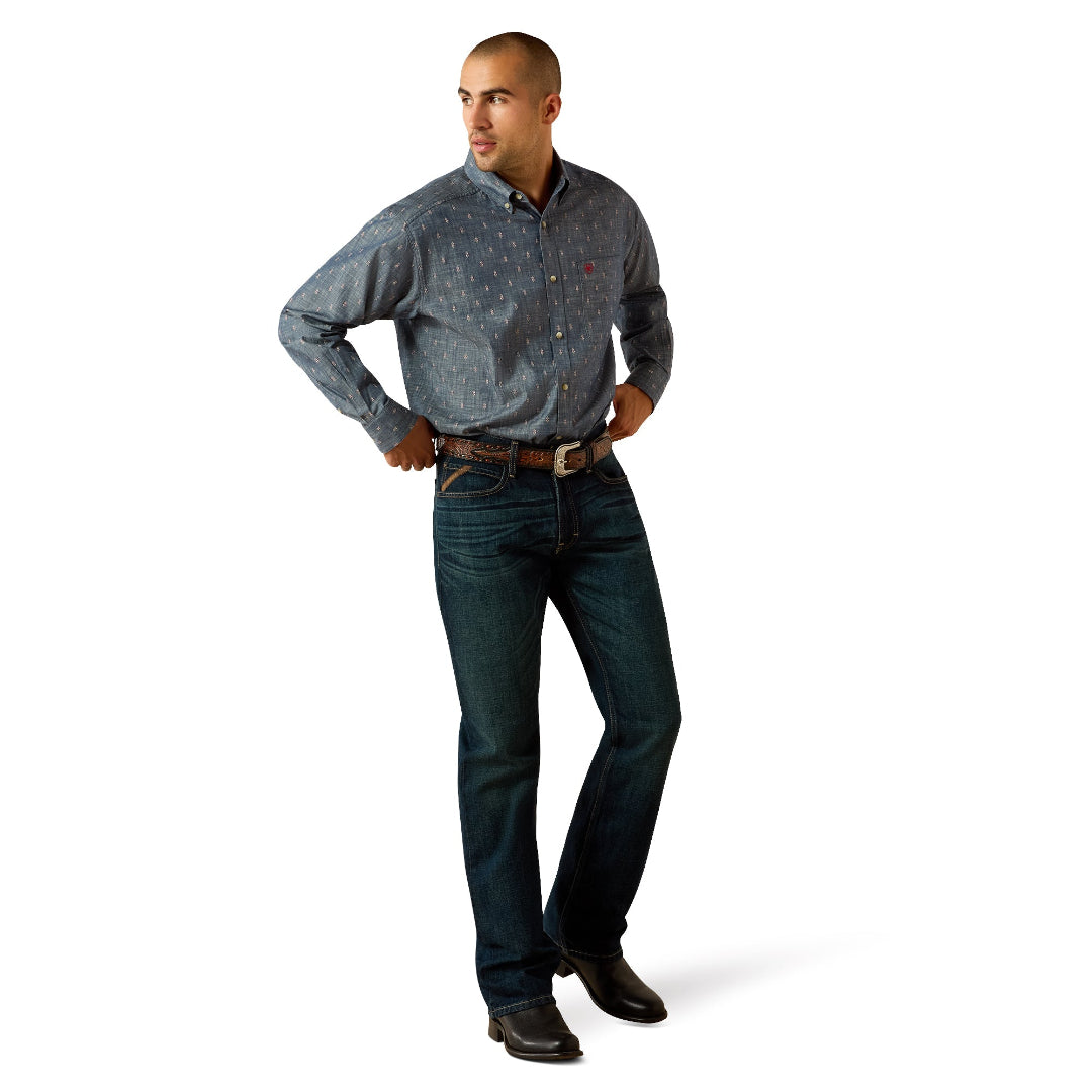 Ariat Men's Teague Blue Medallion Print Classic Fit Shirt 10071607