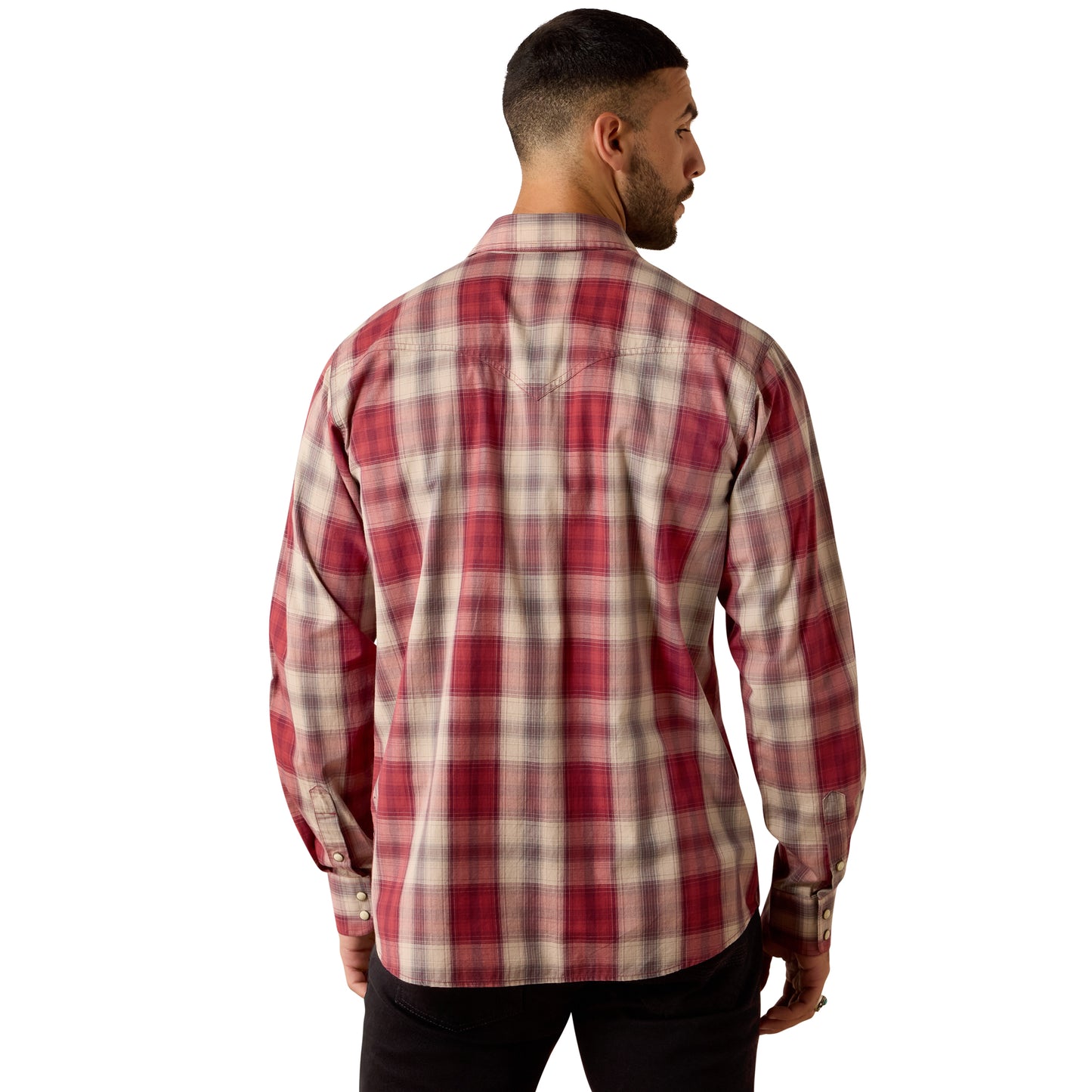 Ariat Men's Retro Hawthorne Fitted Snap Brick Red Shirt 10071645