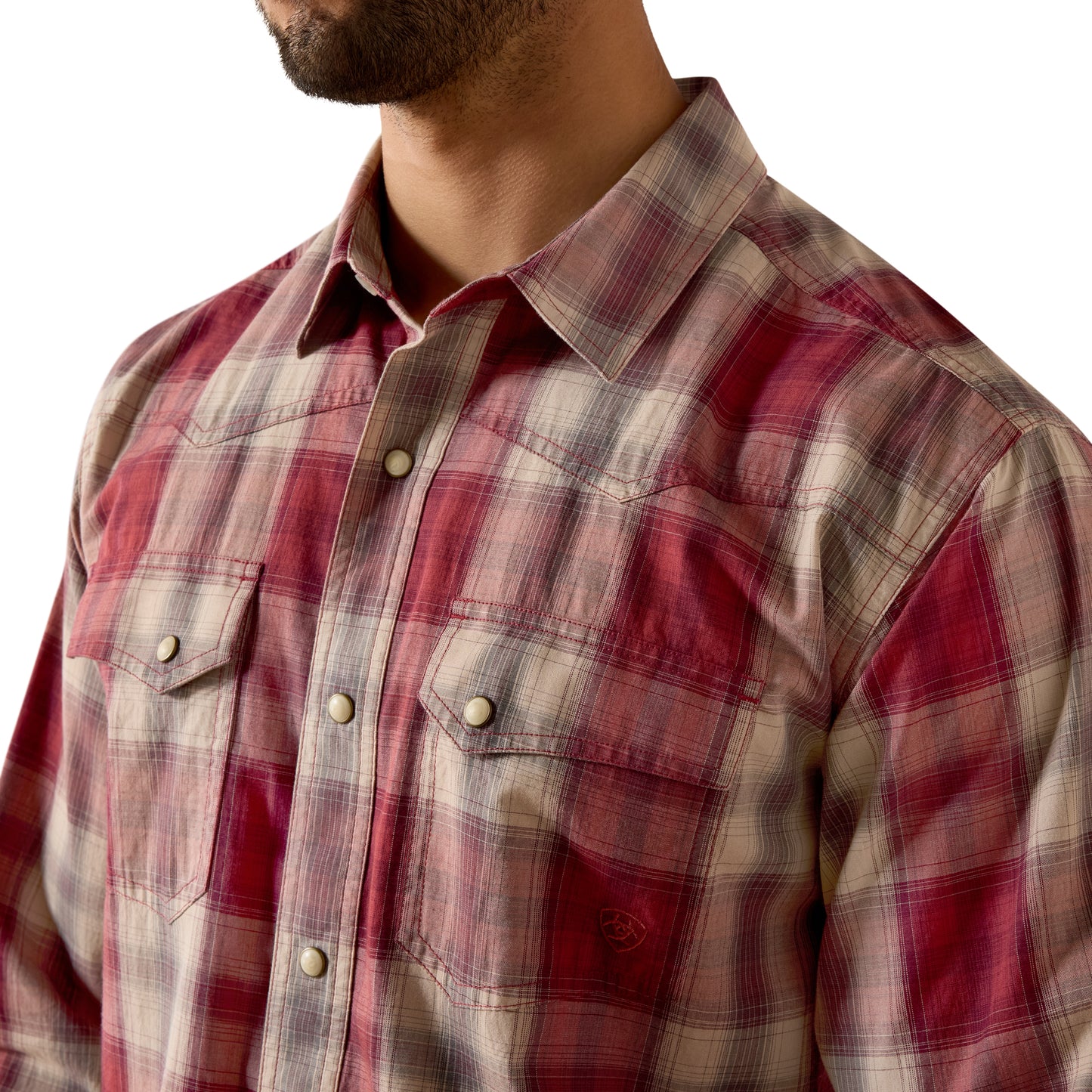 Ariat Men's Retro Hawthorne Fitted Snap Brick Red Shirt 10071645