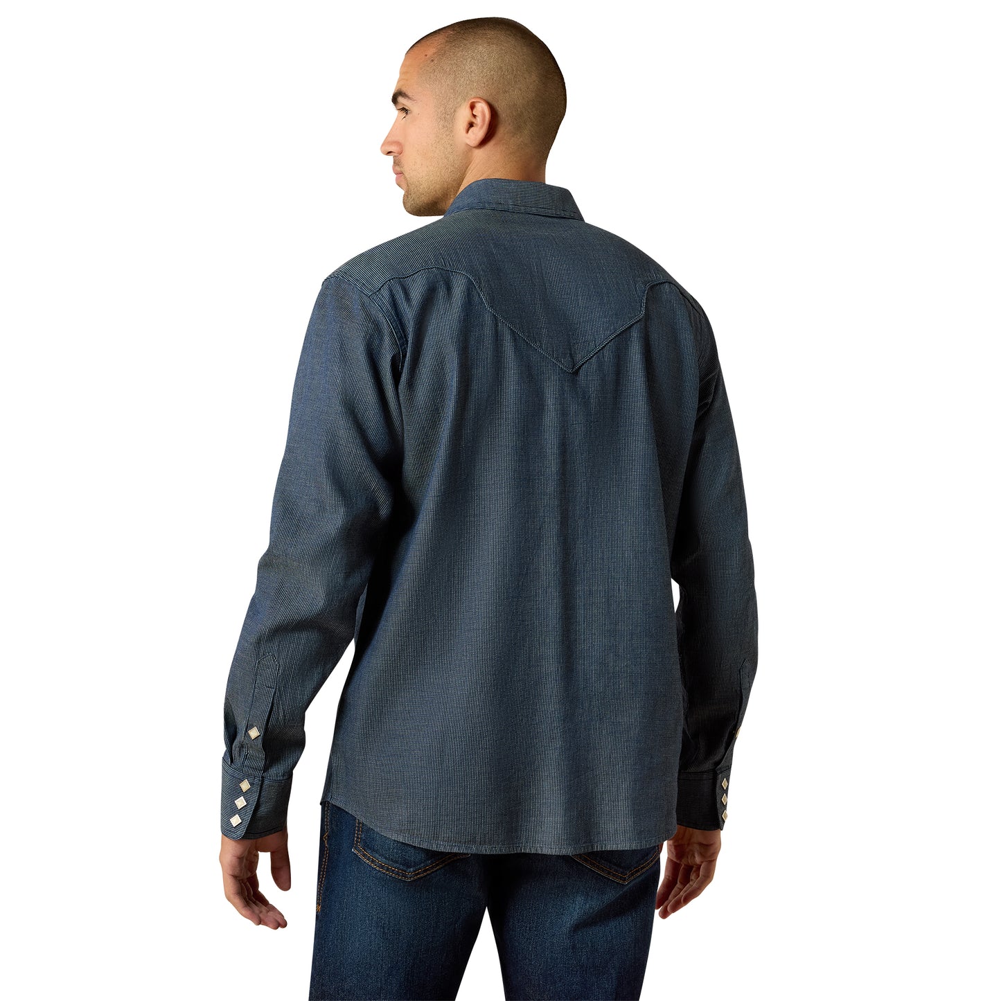 Ariat Men's Retro Harlan Navy Fitted Snap Shirt 10071646