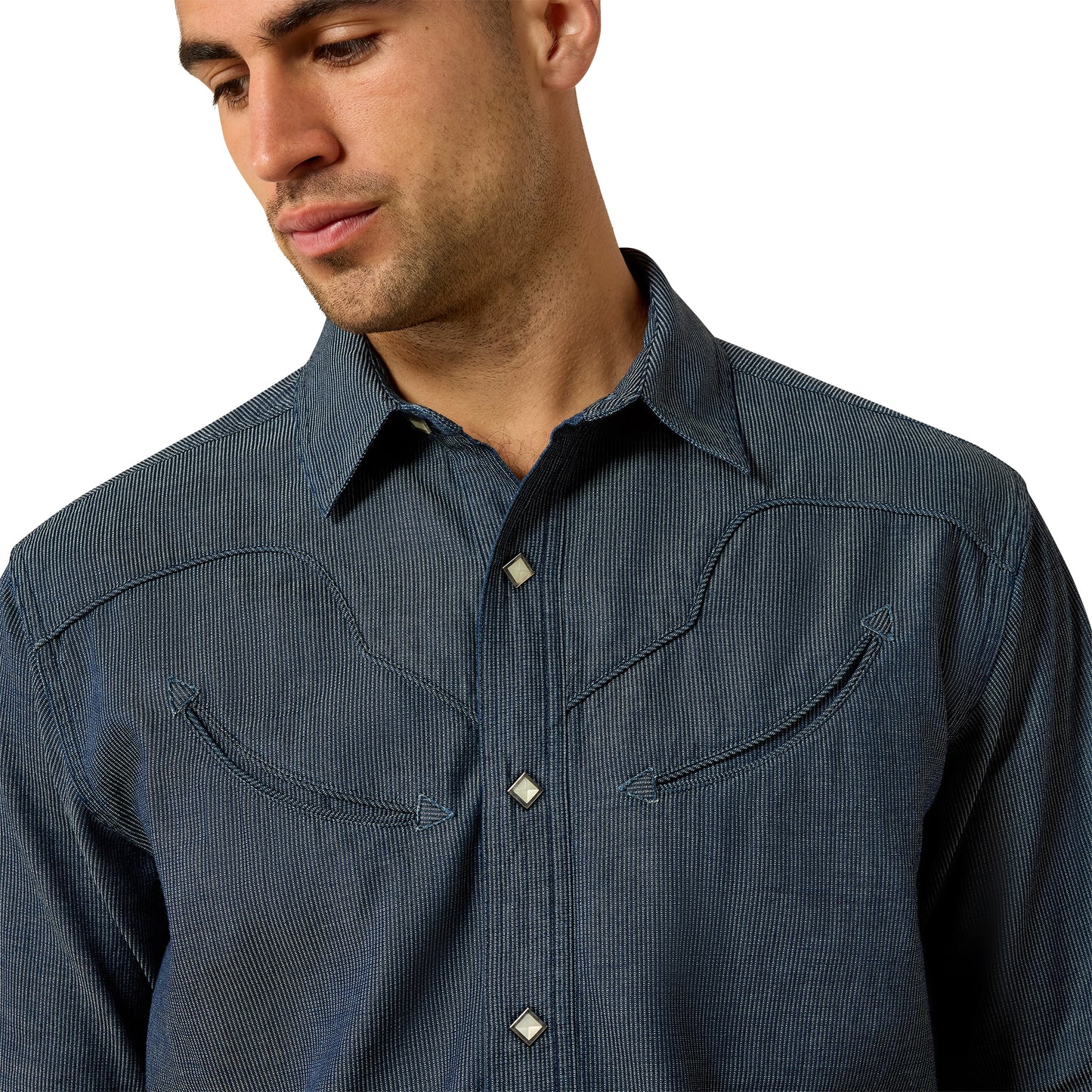 Ariat Men's Retro Harlan Navy Fitted Snap Shirt 10071646