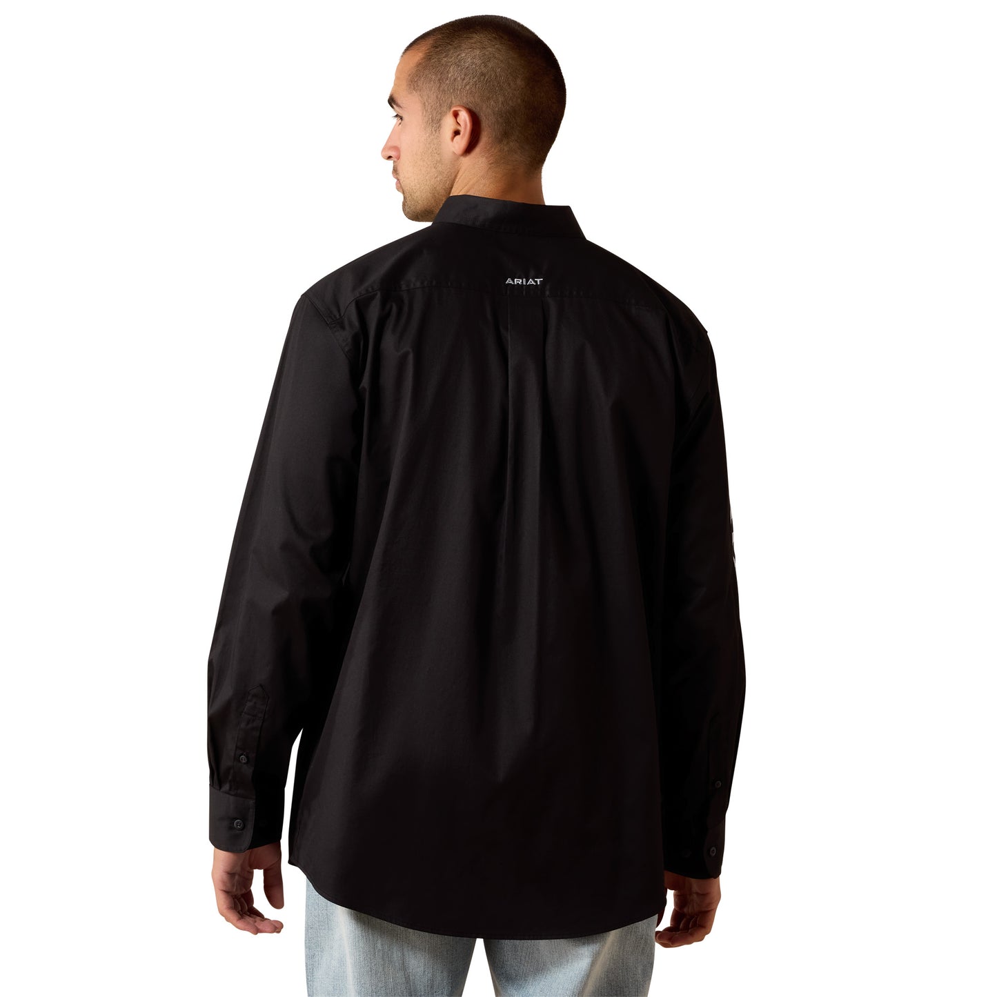 Ariat Men's Team Logo Black Lightweight Twill Classic Fit Shirt 10071685