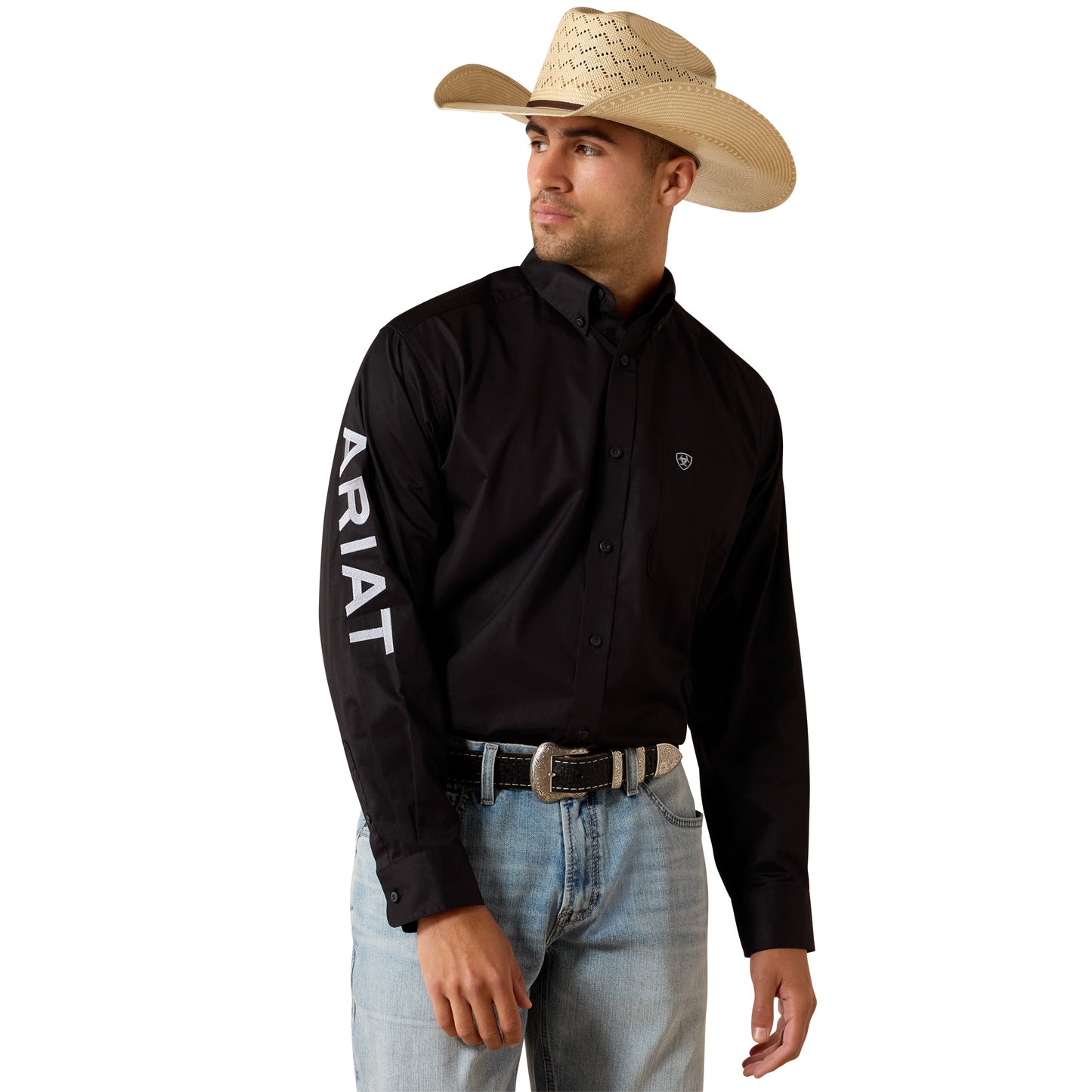 black ariat dress shirt Ariat Men's Team Logo Twill Fitted Shirt