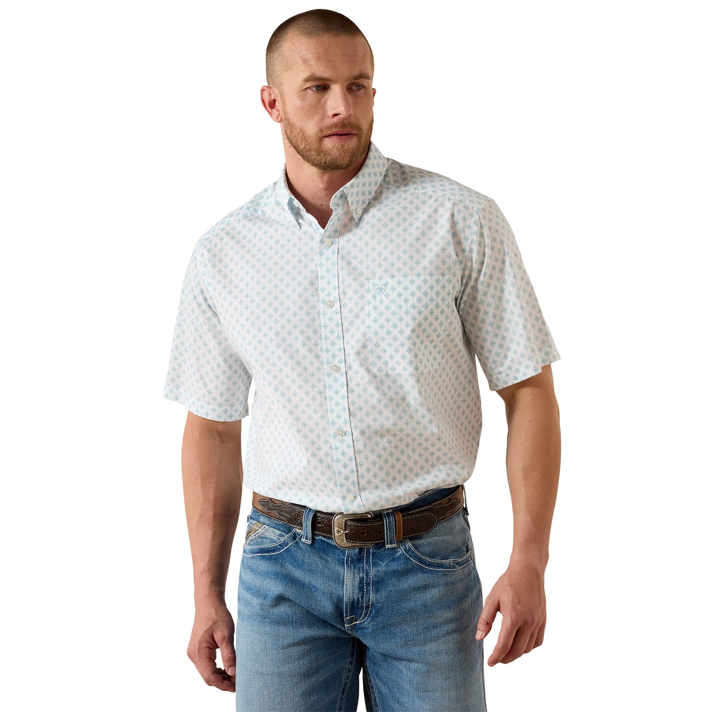 Ariat Men's Packert White Medallion Classic Fit Shirt 10071728