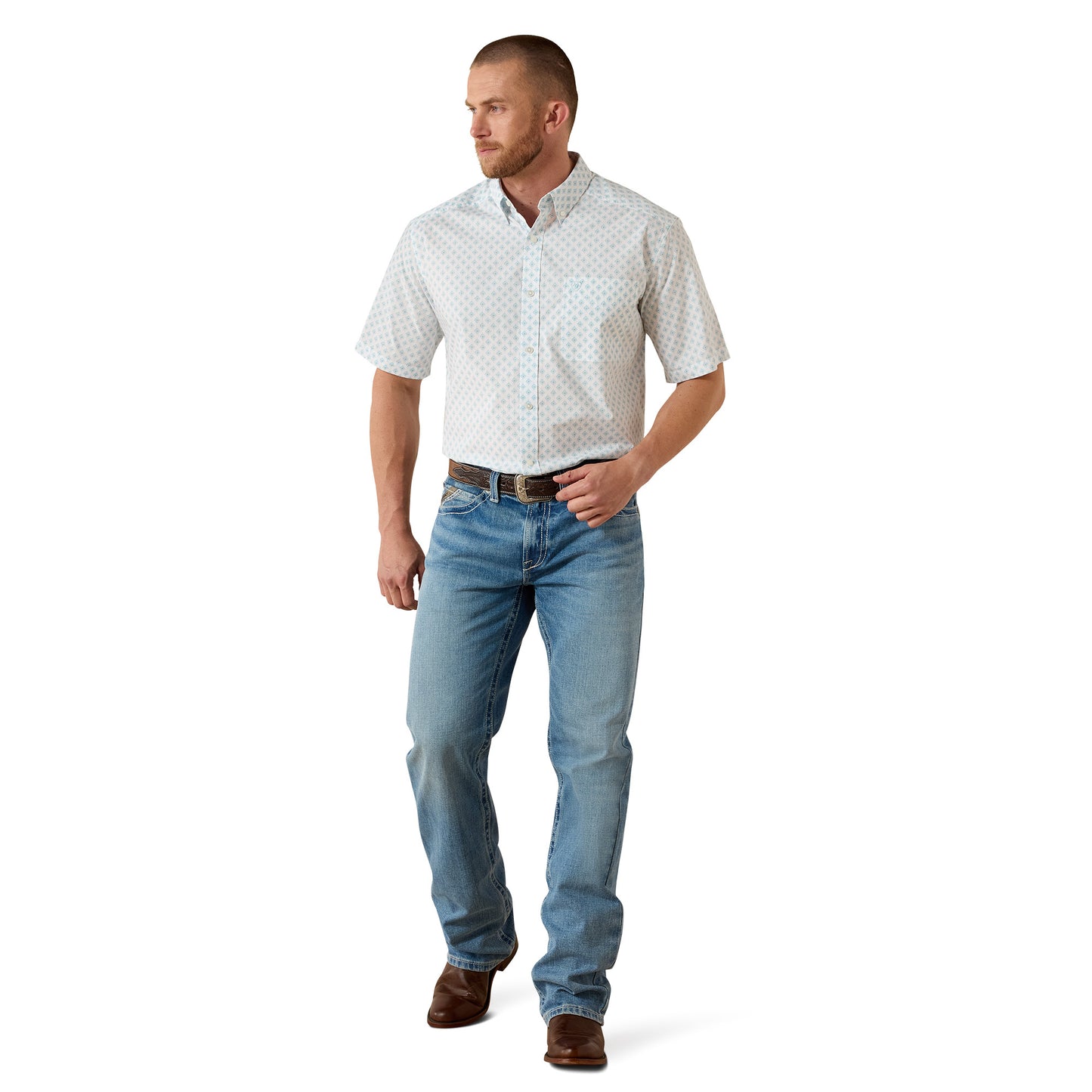 Ariat Men's Packert White Medallion Classic Fit Shirt 10071728