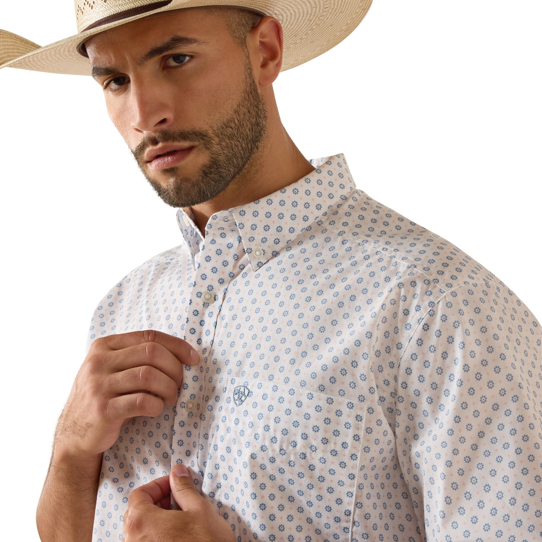 Ariat Men's Tenzin White Medallion Print Classic Fit Shirt 10071733