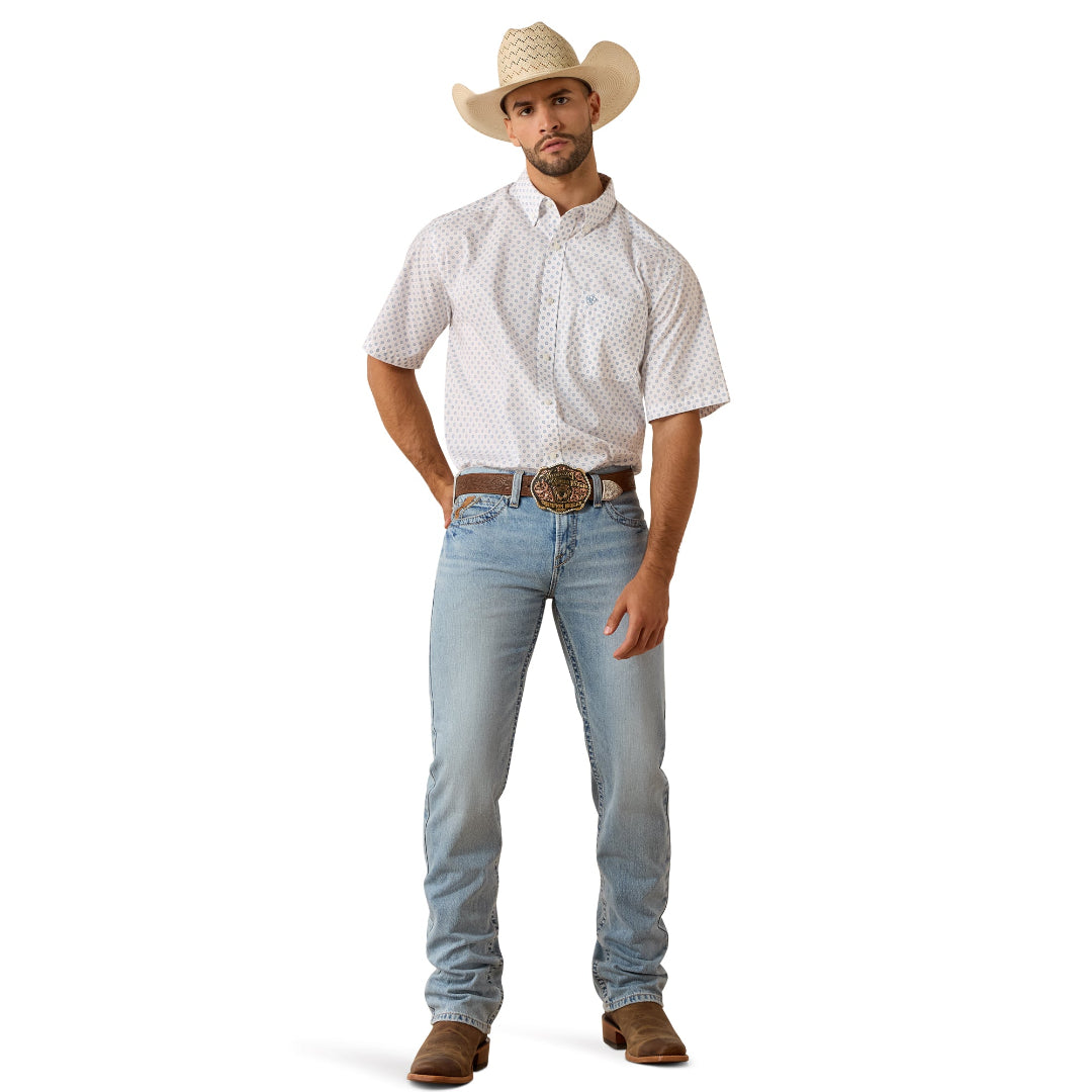 Ariat Men's Tenzin White Medallion Print Classic Fit Shirt 10071733