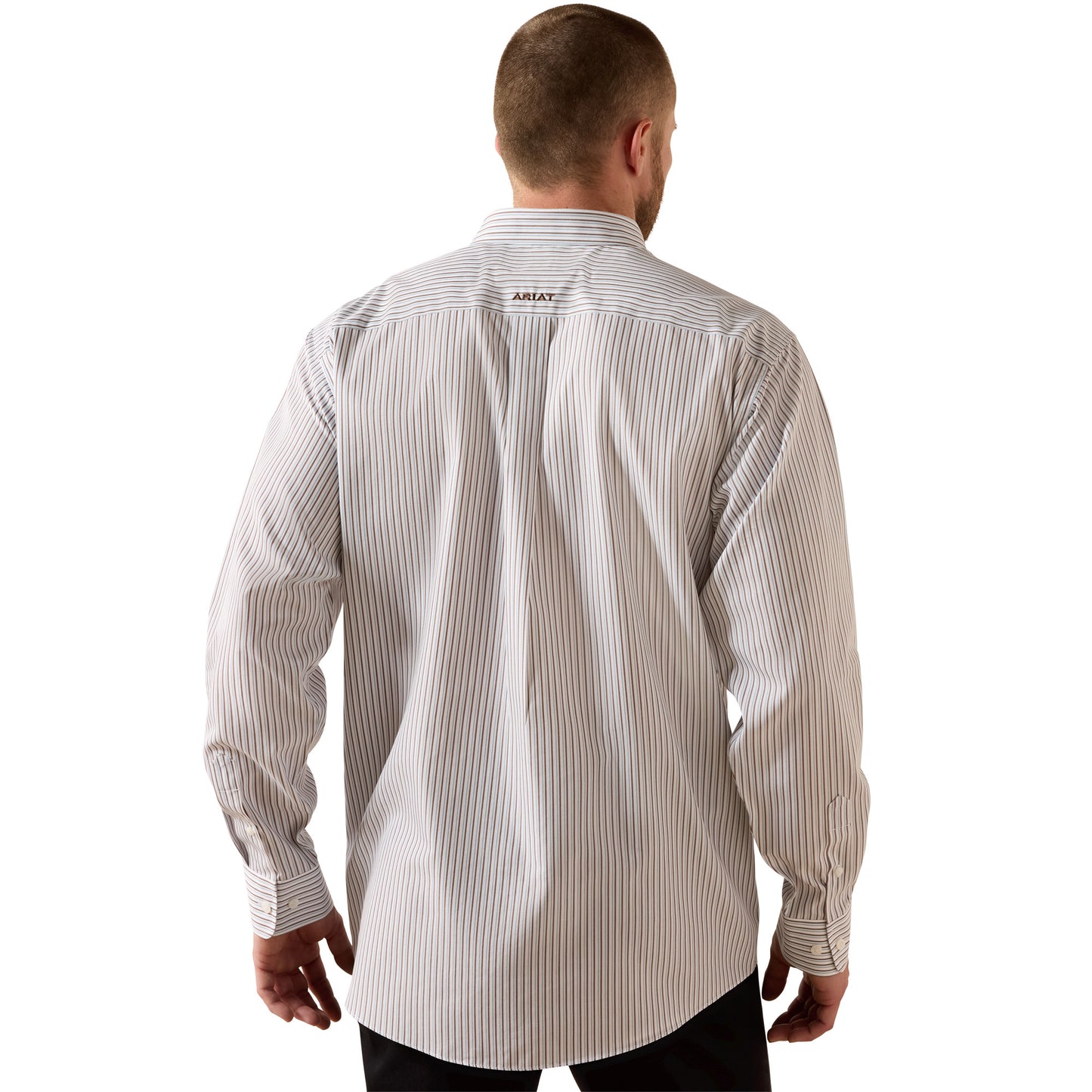 Ariat Men's Wrinkle Free White Stripe Cory Classic Fit Shirt 10071745