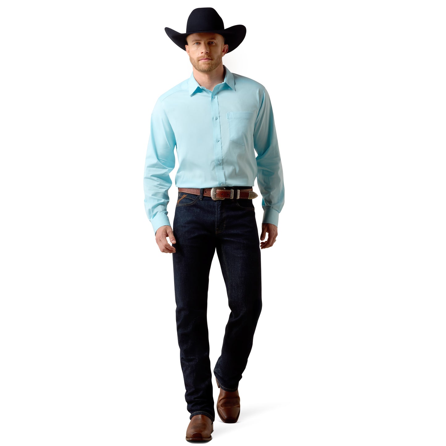 Ariat Men's Everything Classic Fit Crystal Blue Shirt 10072735