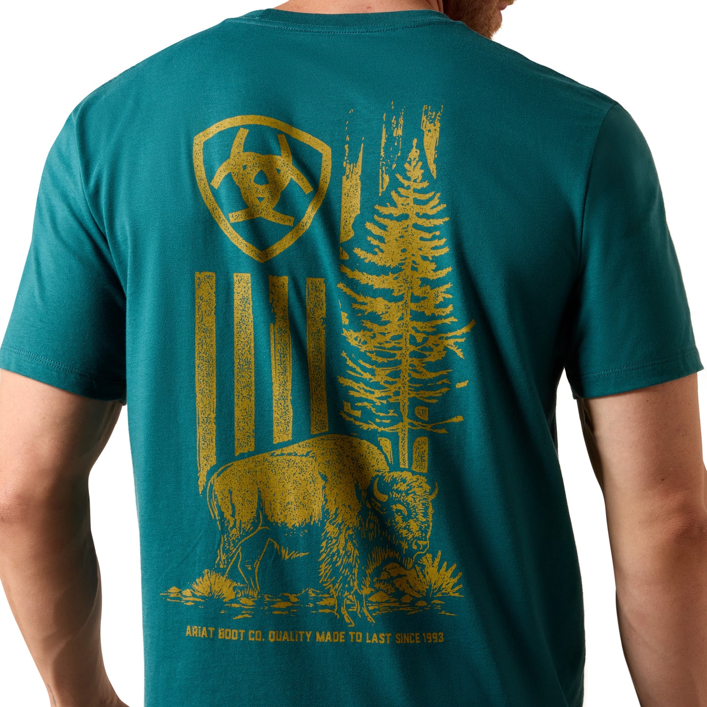 Ariat Men's Bison Wander Flag Mediterranean Classic Fit T-Shirt 10073412