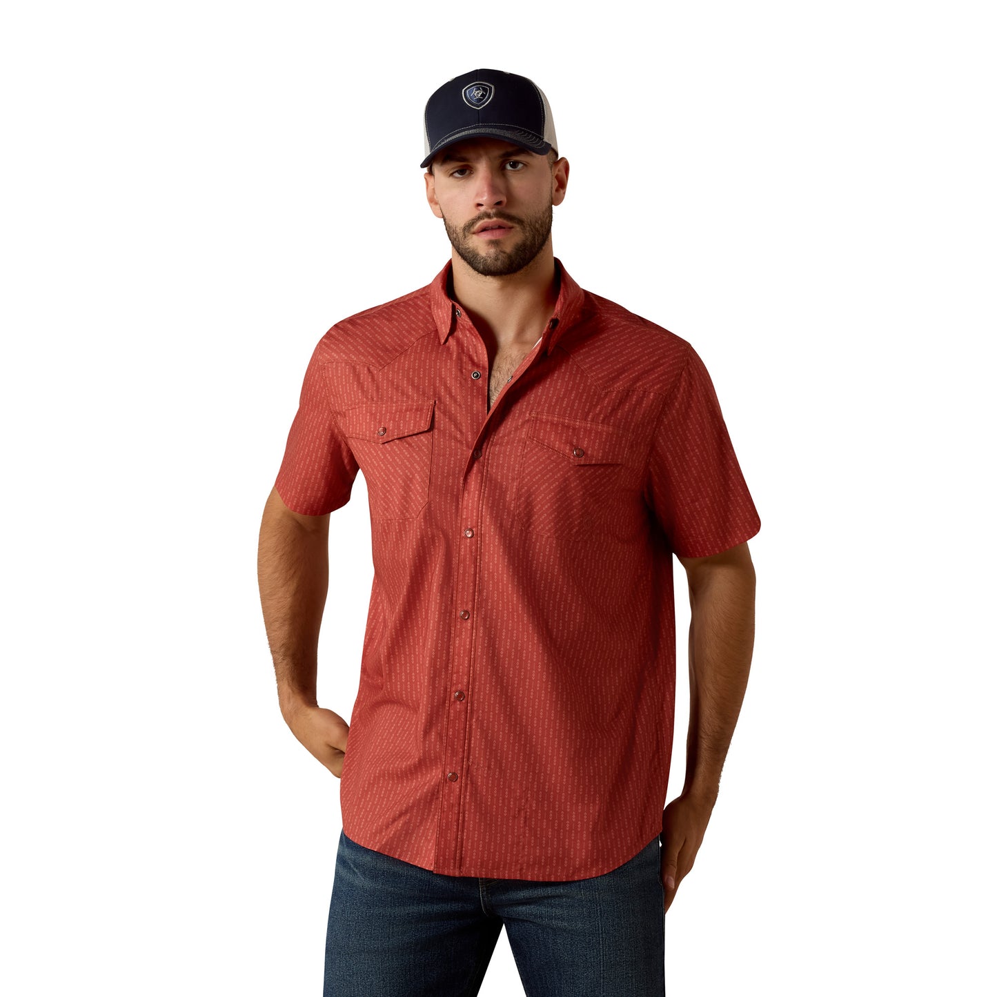 Ariat Men's VentTEK Western Chili Oil Print Fitted Snap Shirt 10073421