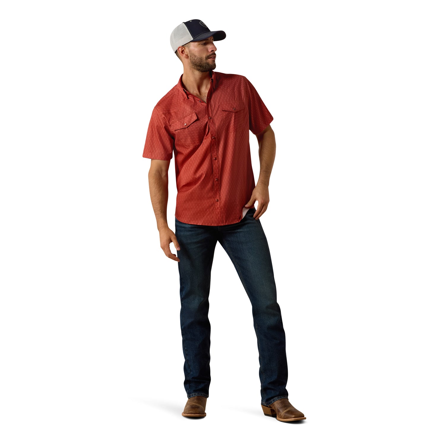 Ariat Men's VentTEK Western Chili Oil Print Fitted Snap Shirt 10073421