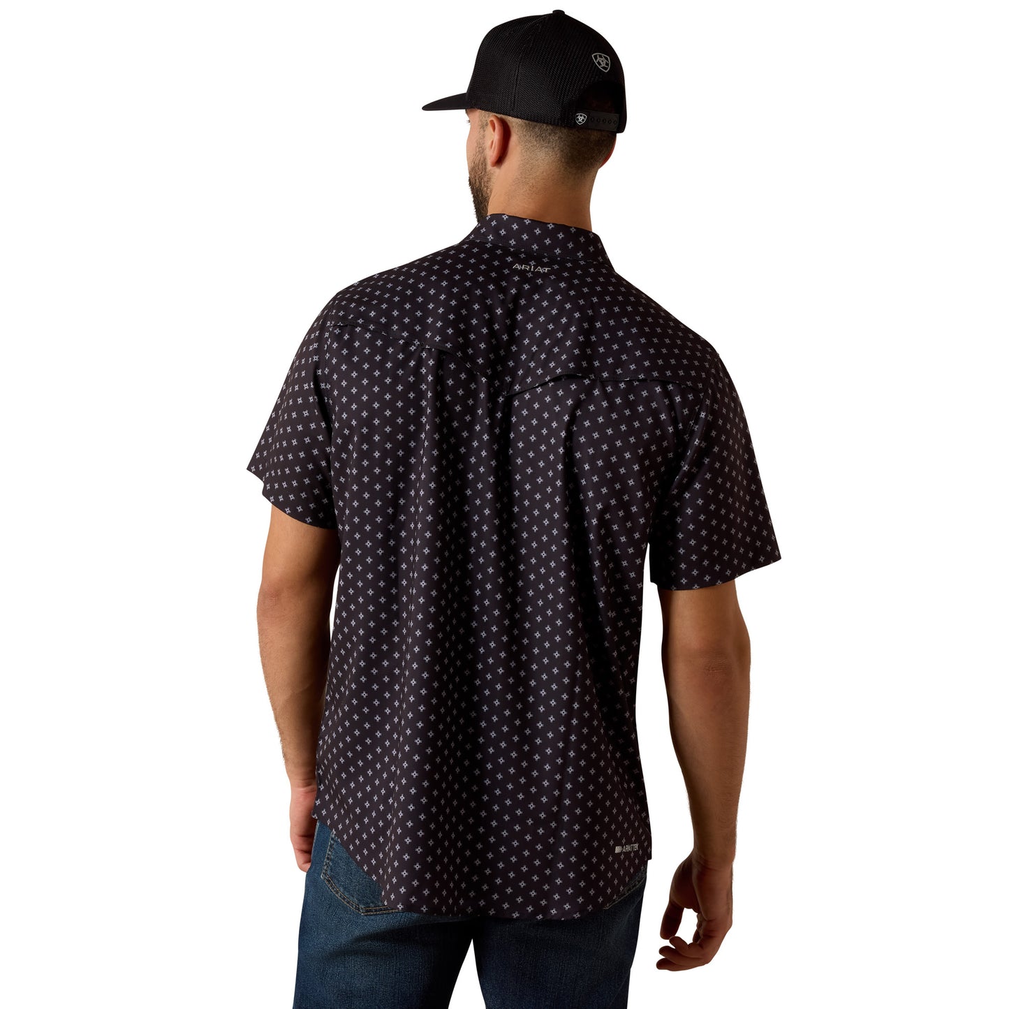 Ariat Men's Printed VentTEK Western Black Fitted Snap Shirt 10073422