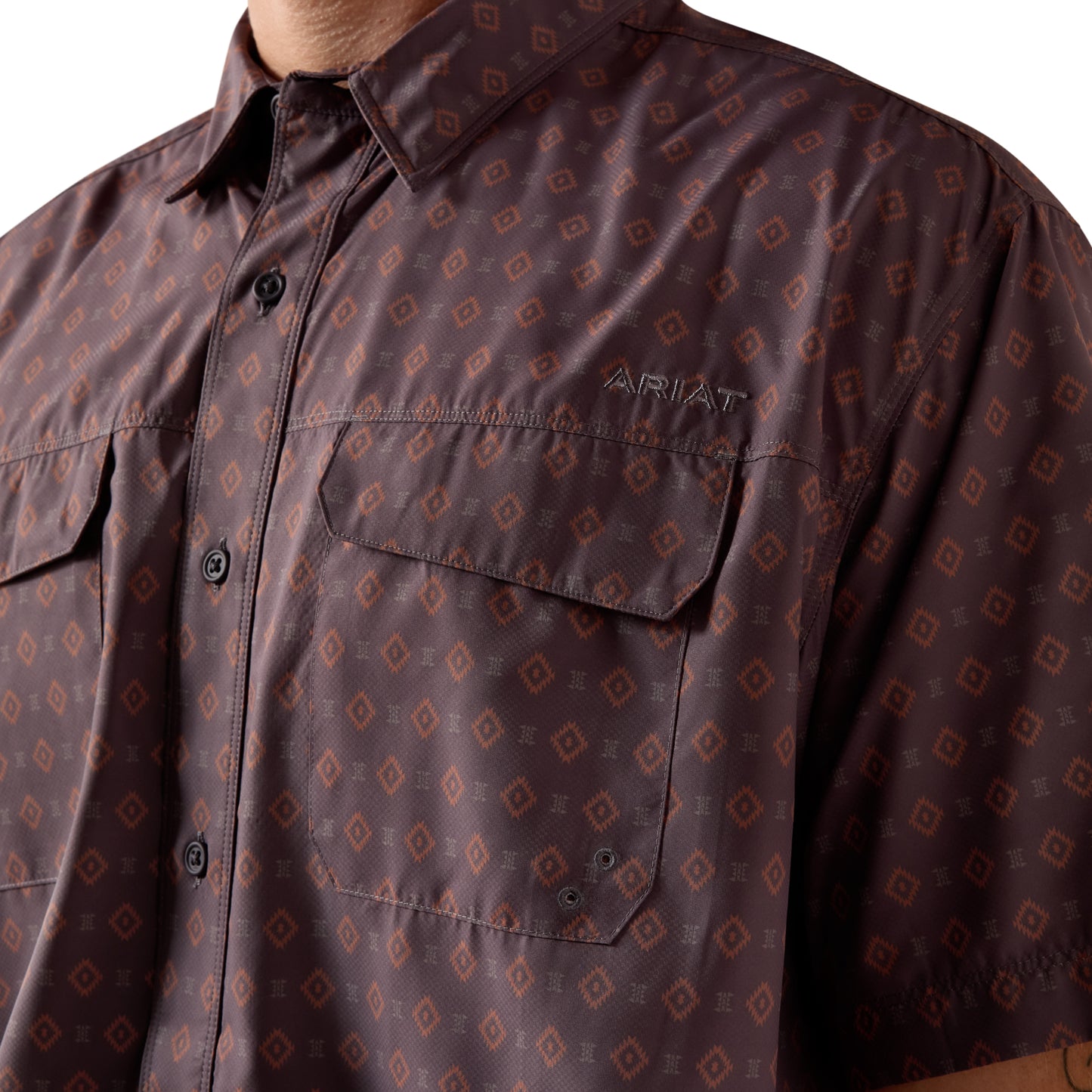 Ariat Men's VentTEK Outbound Black Printed Classic Fit Shirt 10073428