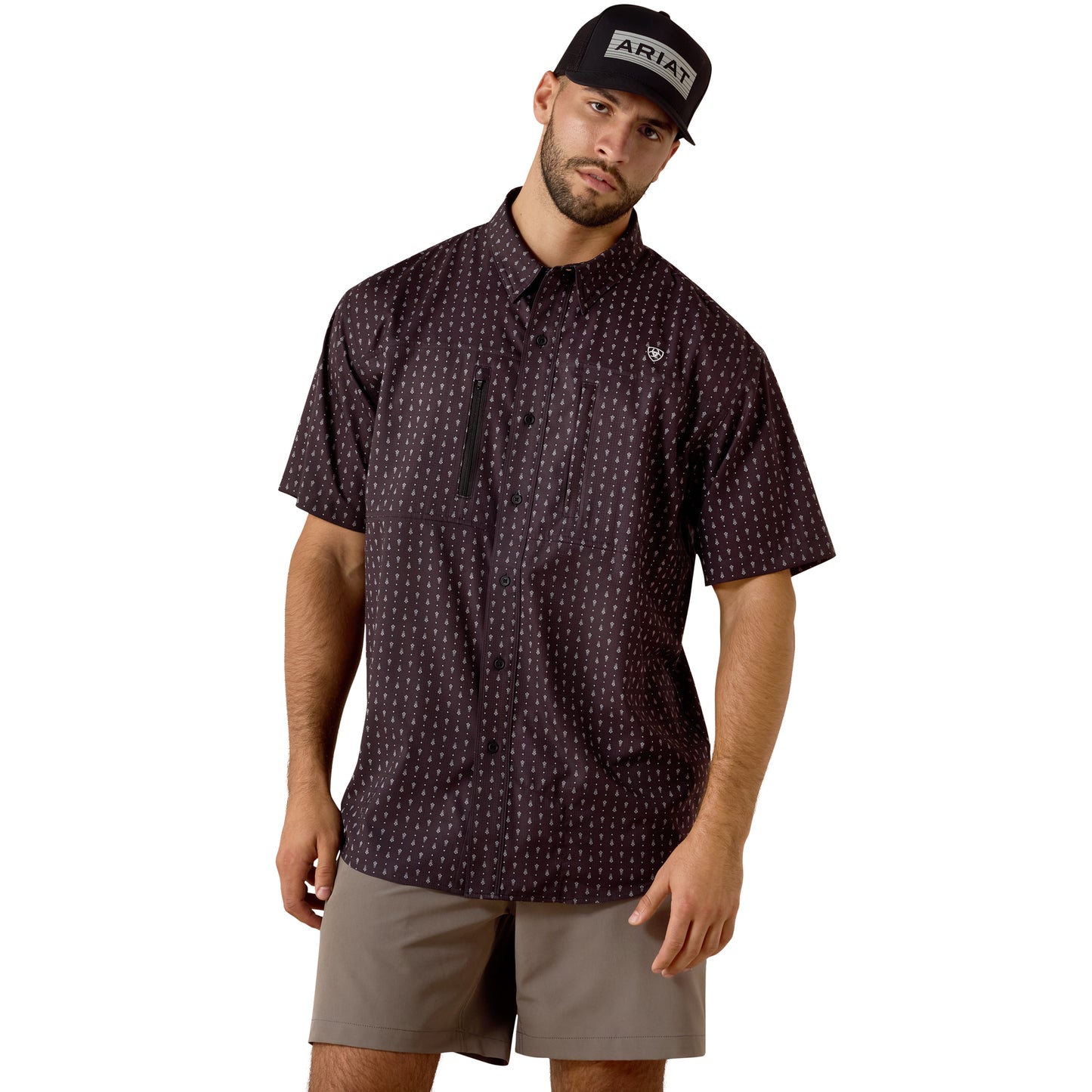 Ariat Men's VentTEK Black Printed Classic Fit Shirt 10073431